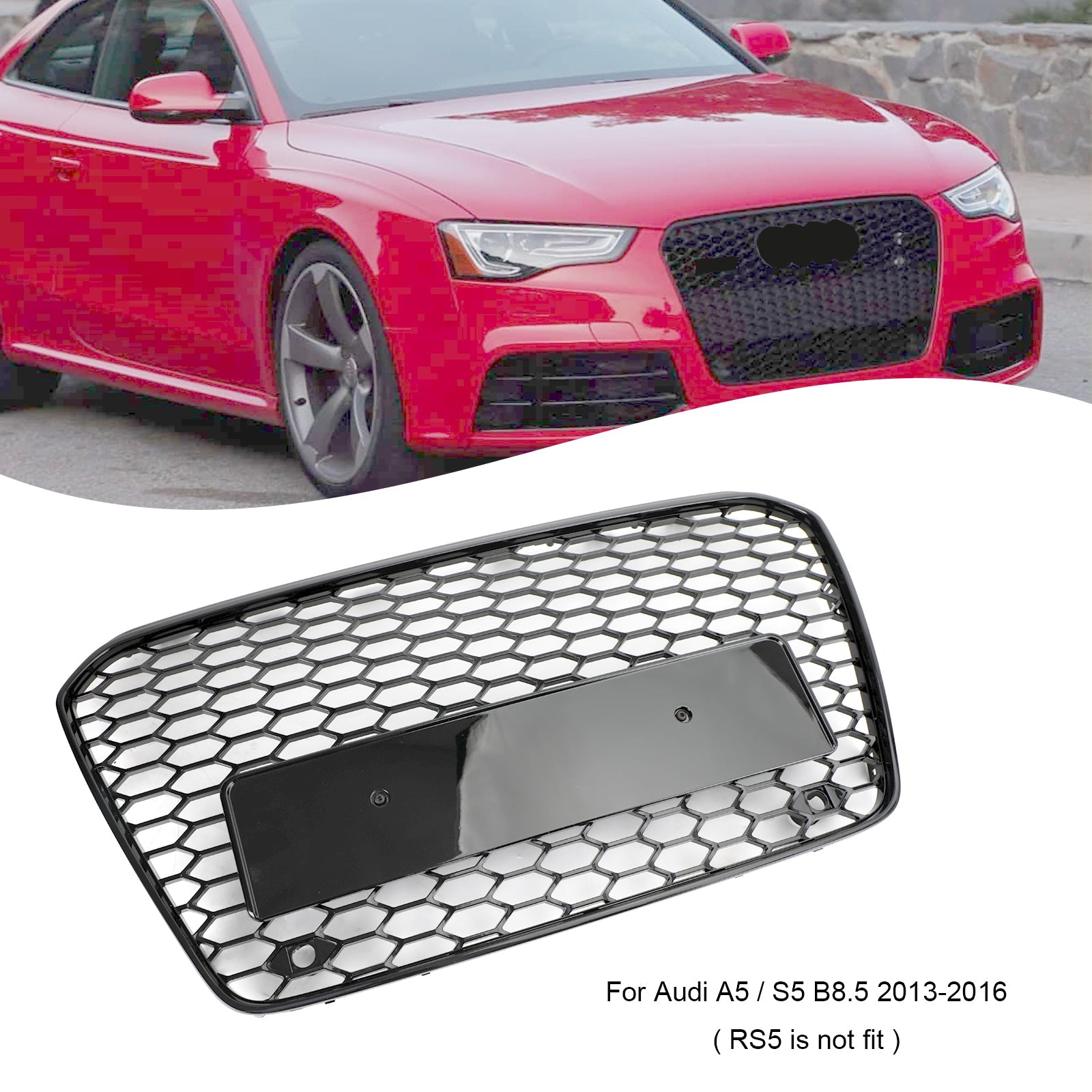 2013 2014 2015 2016Front Grille Audi A5 / S5 B8.5 style Honeycomb Mesh Front Bumper Grille Grill