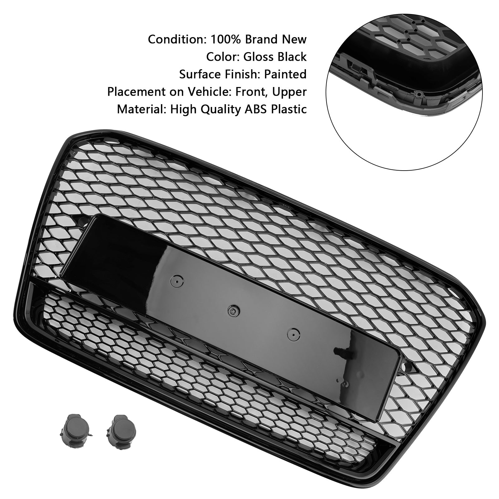 2013 2014 2015 2016 Audi A5 S5 B8.5 RS5 Style Honeycomb Front Bumper Grille Grill