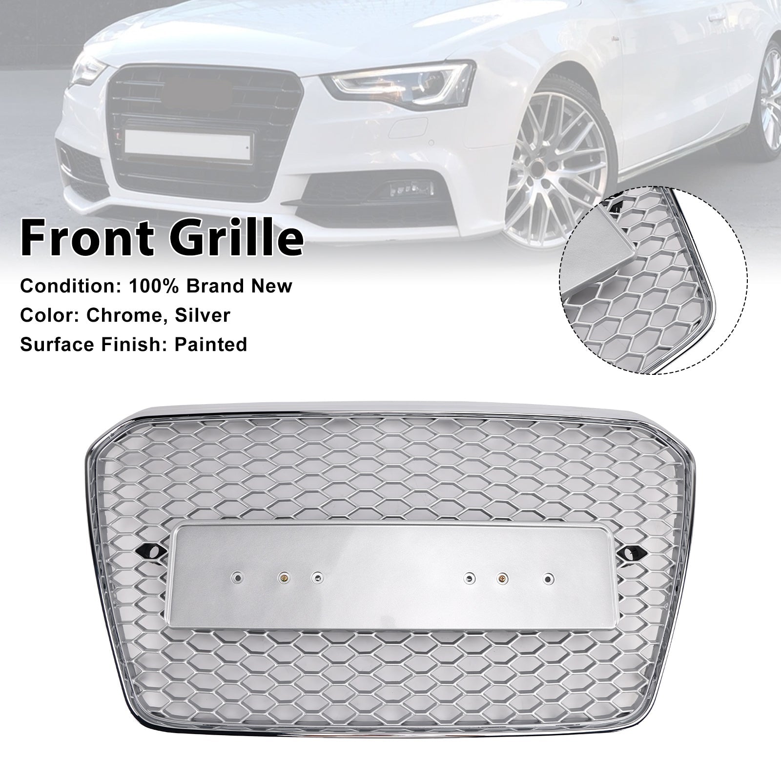 2013-2016 Audi A5 S5 B8.5 RS5 Style Honeycomb Front Bumper Grille Grill