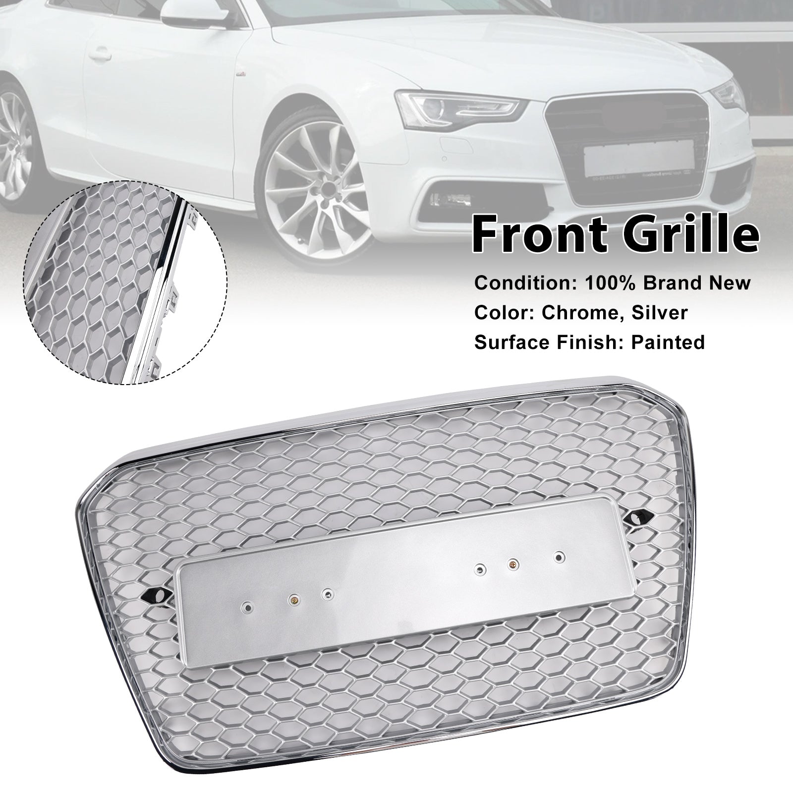 2013-2016 Audi A5 S5 B8.5 RS5 Style Honeycomb Front Bumper Grille Grill