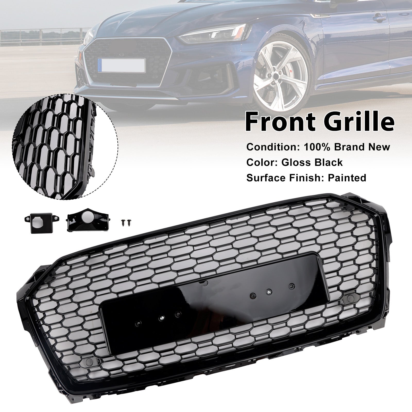 2017-2019 Audi A5 S5 B9 RS5 Style Sport Front Honeycomb Grille Grill 8W6853651ABFUQ
