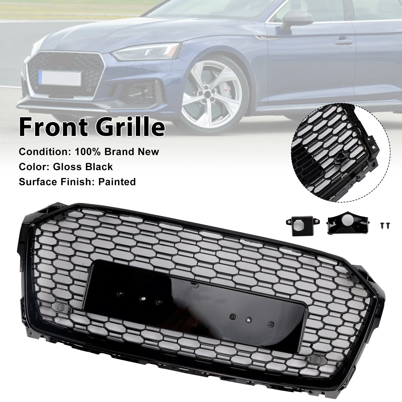 2017-2019 Audi A5 S5 B9 RS5 Style Sport Front Honeycomb Grille Grill 8W6853651ABFUQ