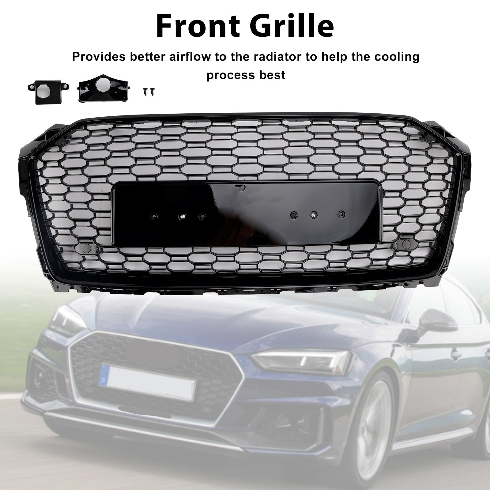 2017-2019 Audi A5 S5 B9 RS5 Style Sport Front Honeycomb Grille Grill 8W6853651ABFUQ