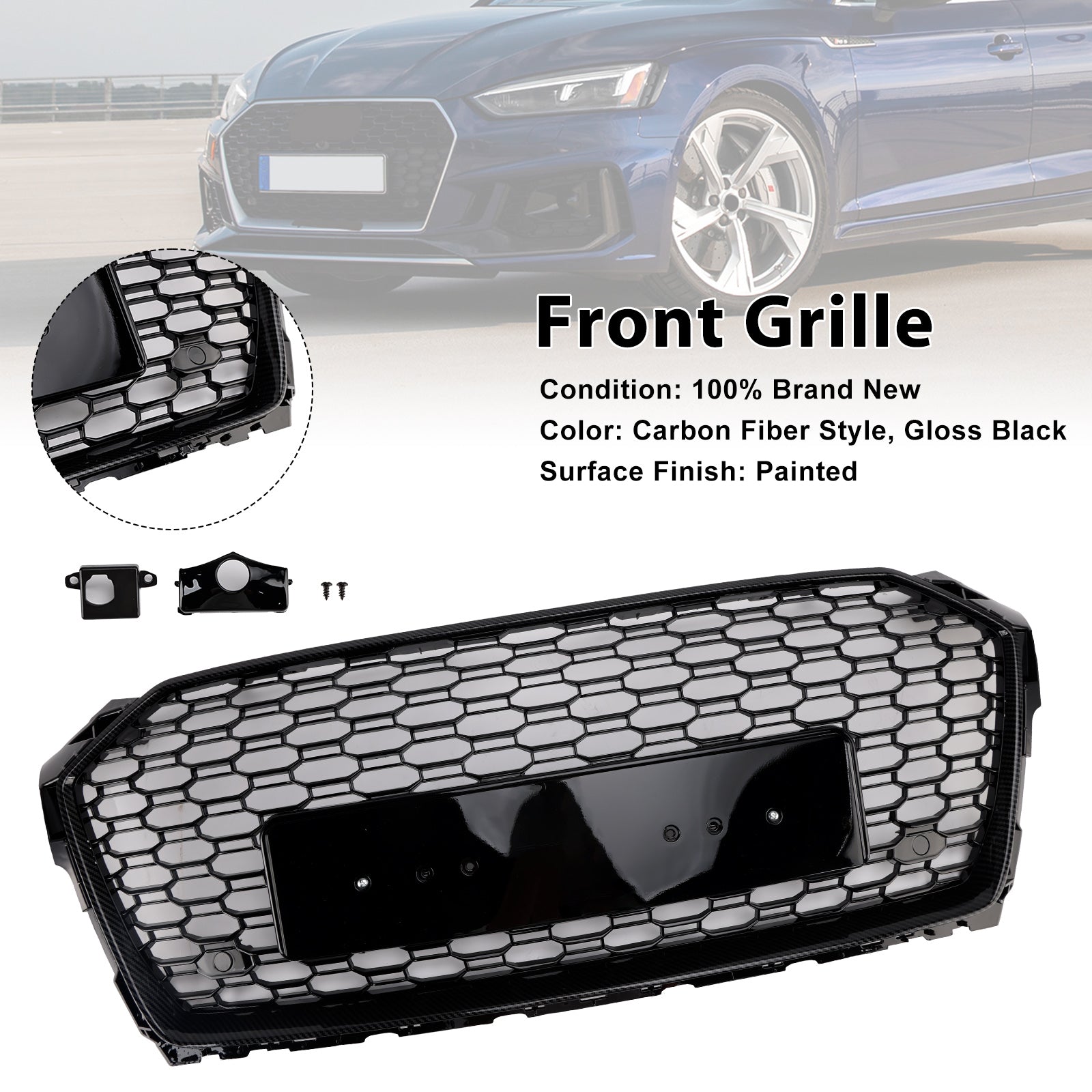 2017-2019 Audi A5 S5 B9 RS5 Style Sport Front Honeycomb Grill Grille