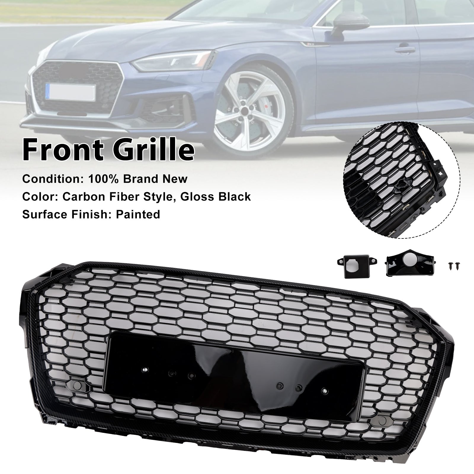 2017-2019 Audi A5 S5 B9 RS5 Style Sport Front Honeycomb Grill Grille