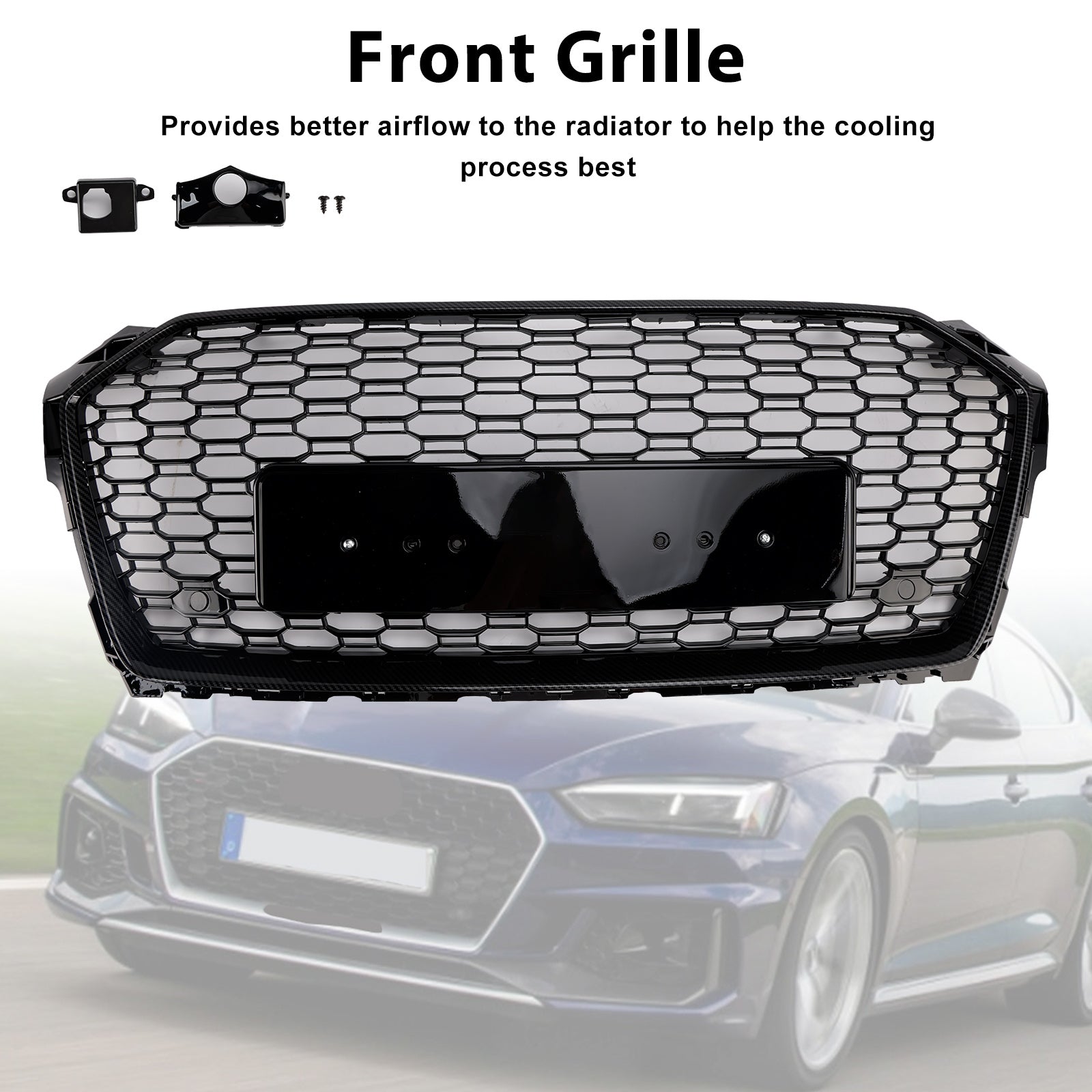 2017-2019 Audi A5 S5 B9 RS5 Style Sport Front Honeycomb Grill Grille