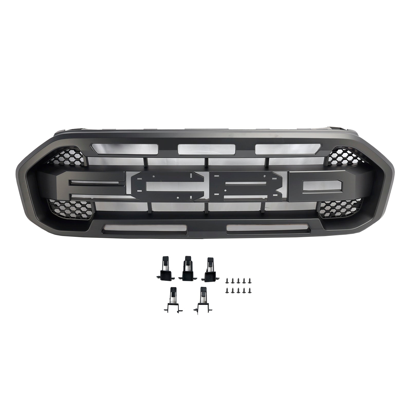 2019-2023 Upper Grille (With letters) Raptor Style Front Bumper Grille Grill Fit Ford Ranger Black