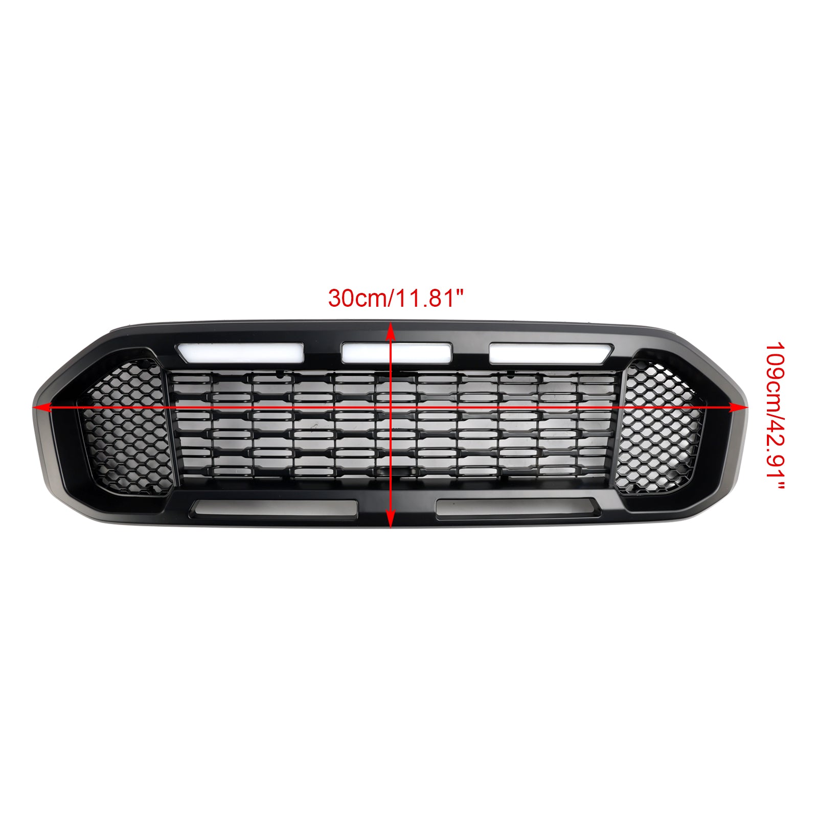 2019-2023 Ford Ranger T8 Black Front Bumper Grill Grille W/LED Light