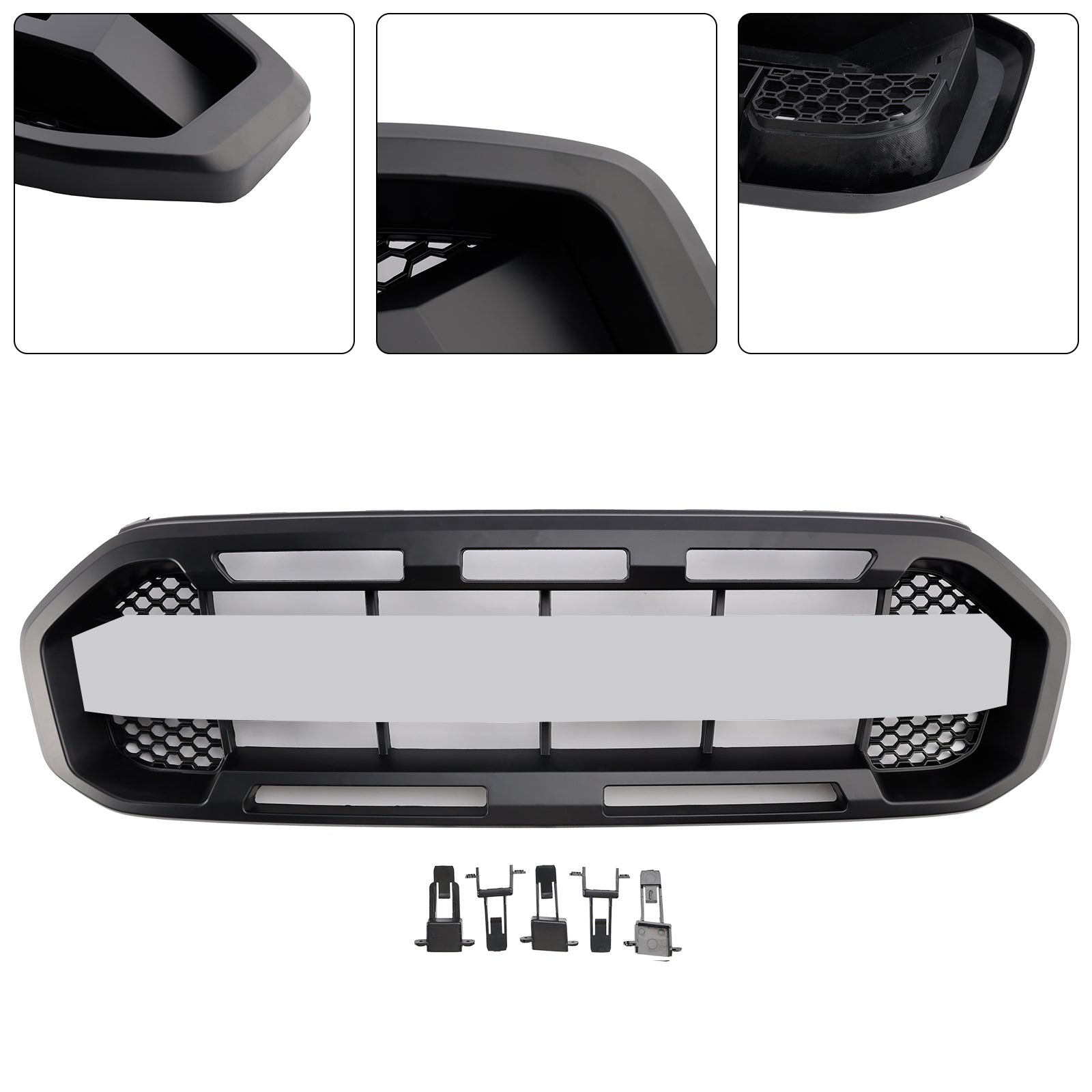 2019 2020 2021 2022 2023 Ford Ranger Raptor Style Front Bumper Grille Grill Black