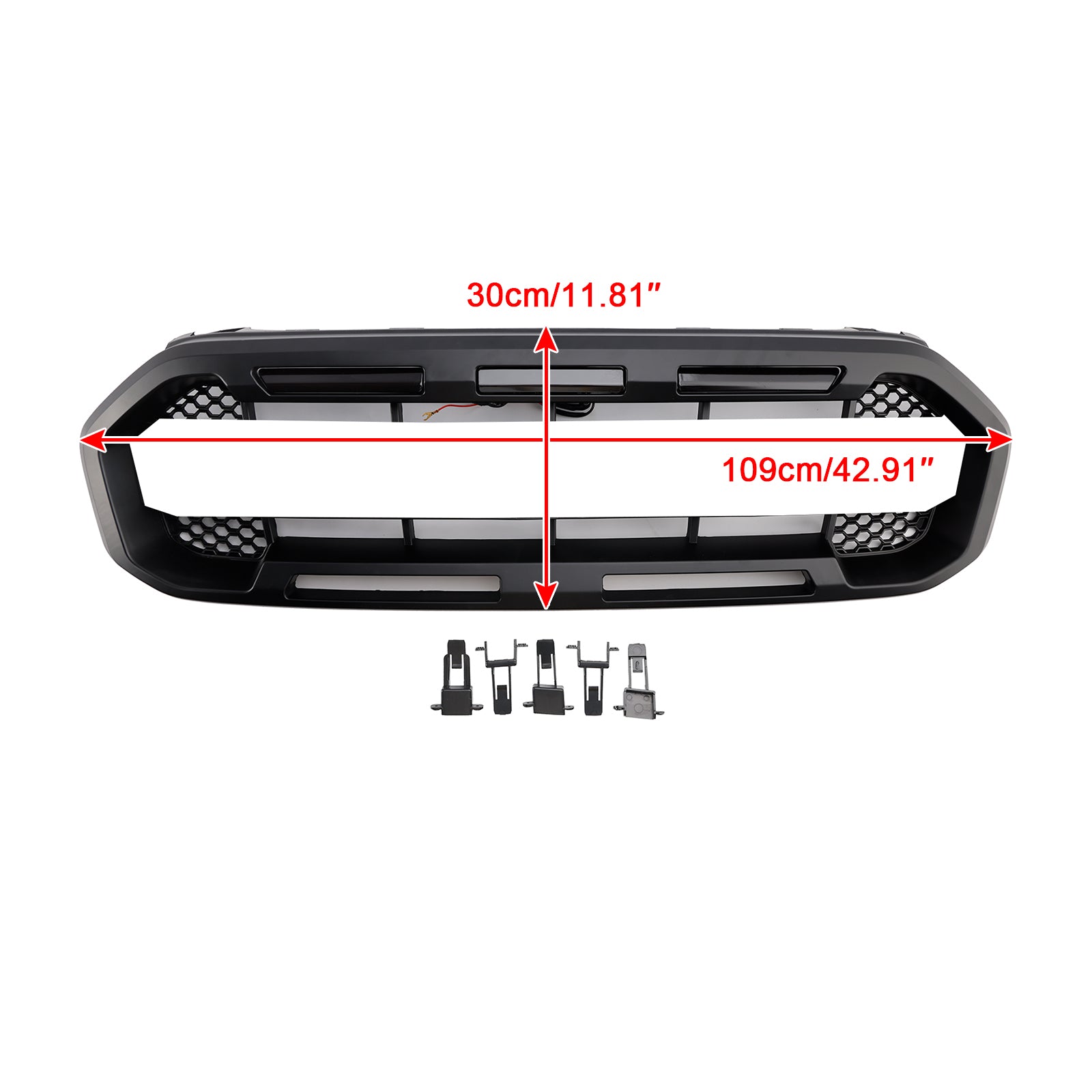 Black Raptor Style Front Bumper Grill Grille Fit Ford Ranger 2019-2023
