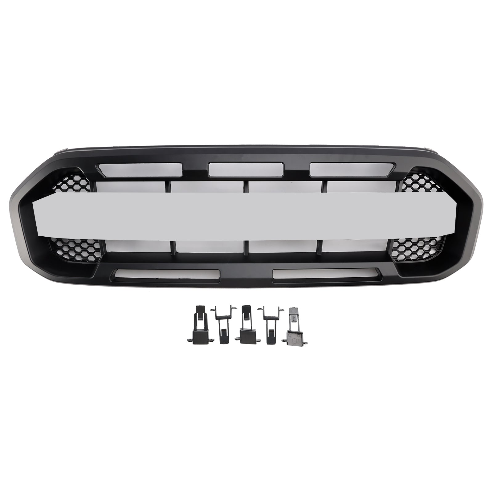 2019-2023 Ford Ranger W/White led Raptor Style Front Bumper Grill Grille Black