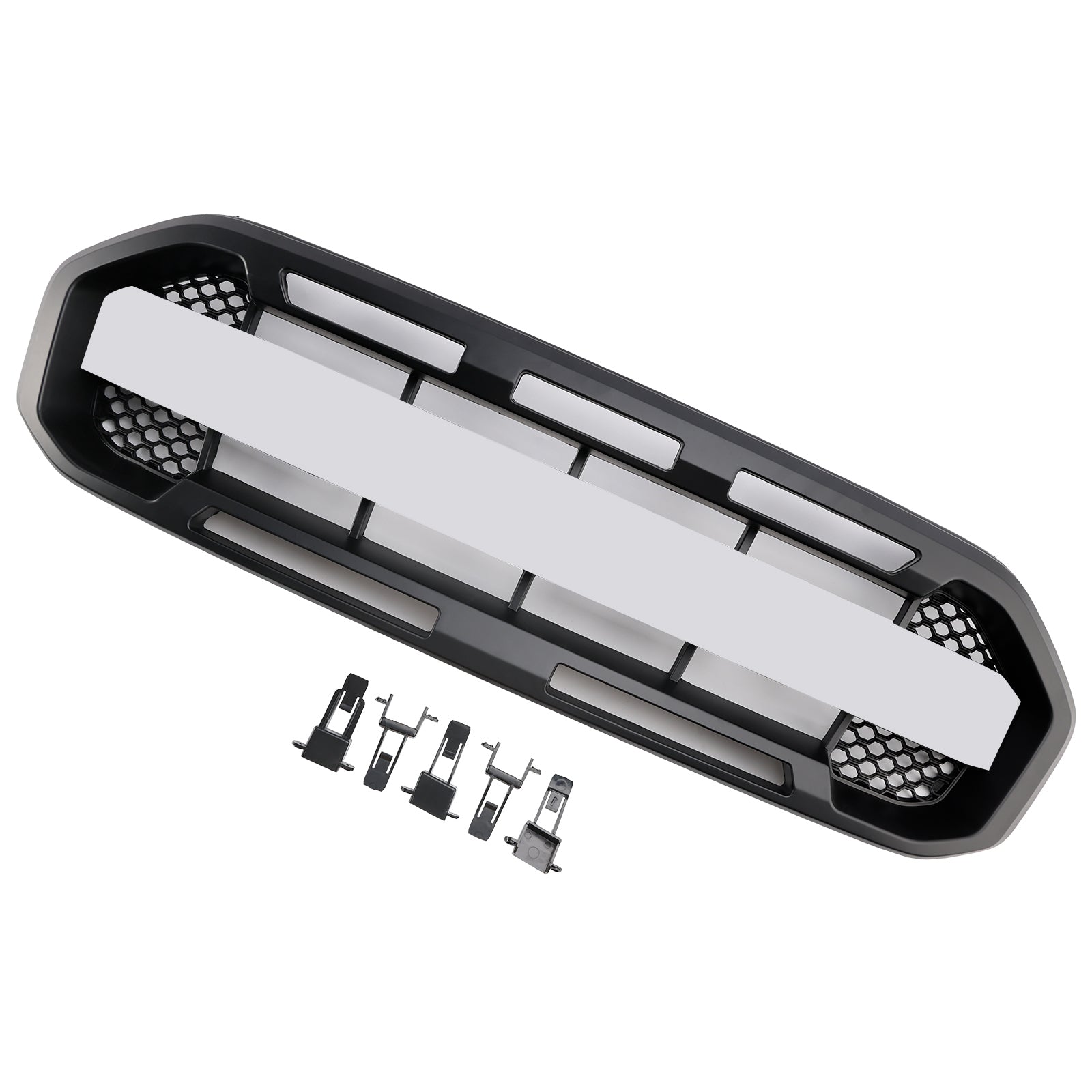 2019-2023 Ford Ranger W/White led Raptor Style Front Bumper Grill Grille Black