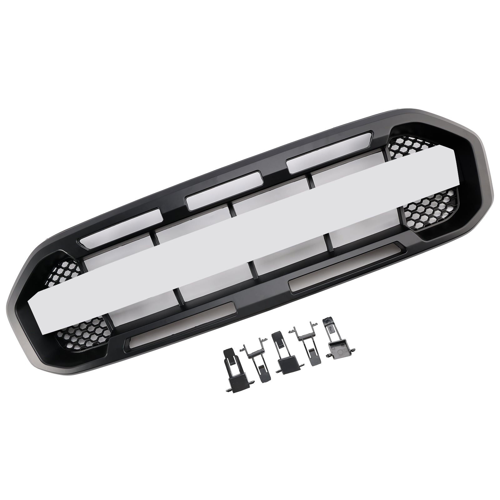 2019-2023 Ford Ranger W/White led Raptor Style Front Bumper Grill Grille Black