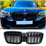 2022+ BMW IX3 G08 LCI Double Slat Gloss Black Front Kidney Grill Grille