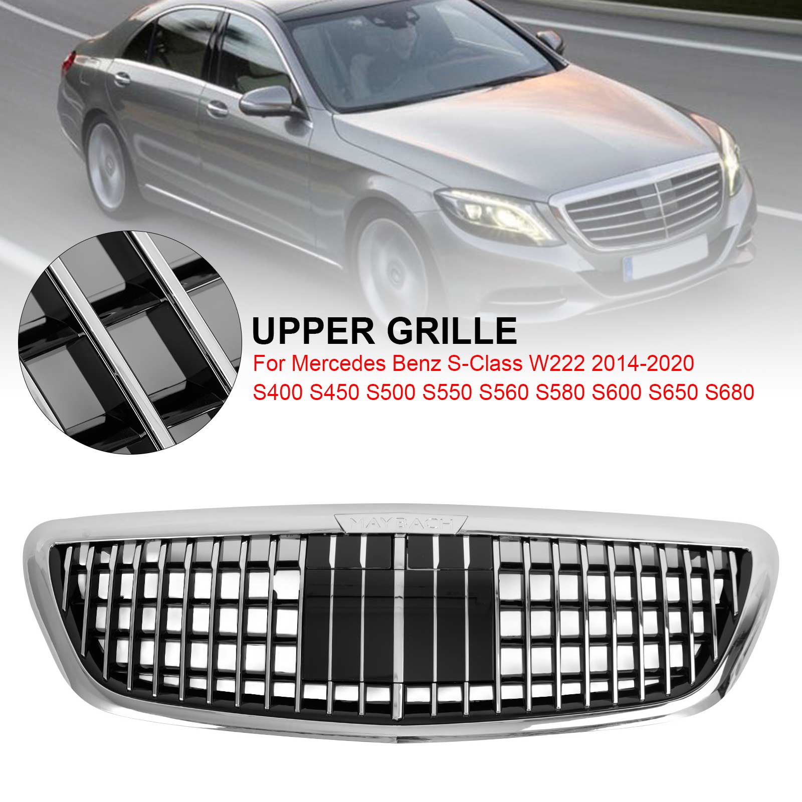 2014 2015 2016 2017 2018 2019 2020 Mercedes Benz W222 S class with ACC S680 Maybach Style Grille