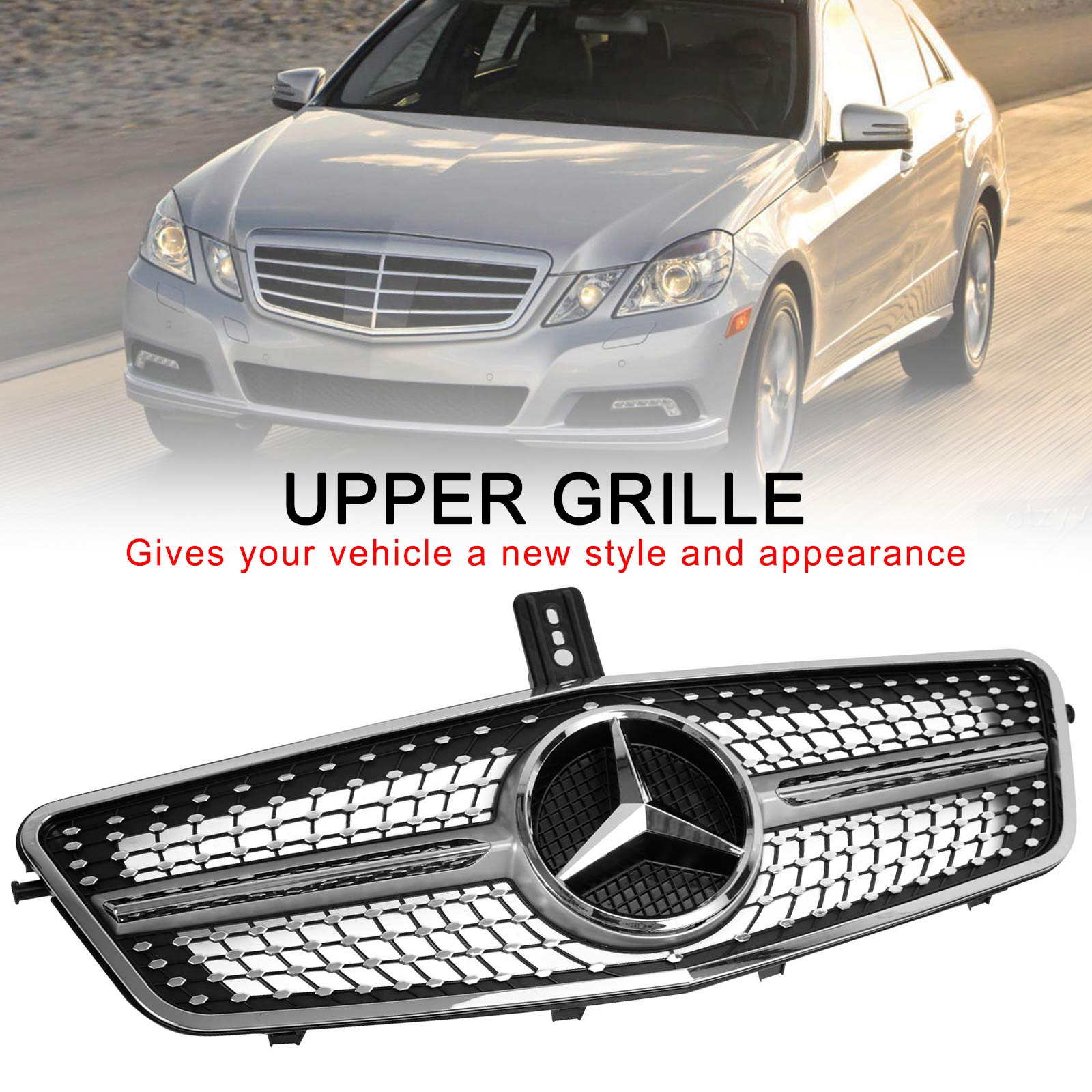 2010 2011 2012 2013 Mercedes-Benz W212 E Class E63 AMG E350 E550 Diamond Front Grille Grill