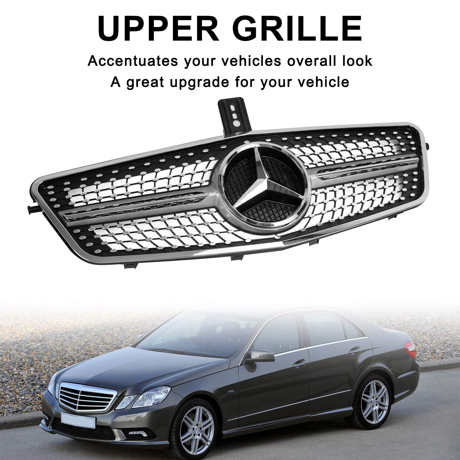 2010 2011 2012 2013 Mercedes-Benz W212 E Class E63 AMG E350 E550 Diamond Front Grille Grill