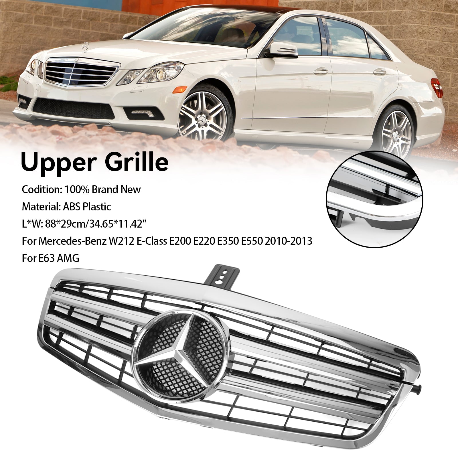 2010-2013 Mercedes-Benz W212 E Class E350 E550 Front Bumper Grille Grill