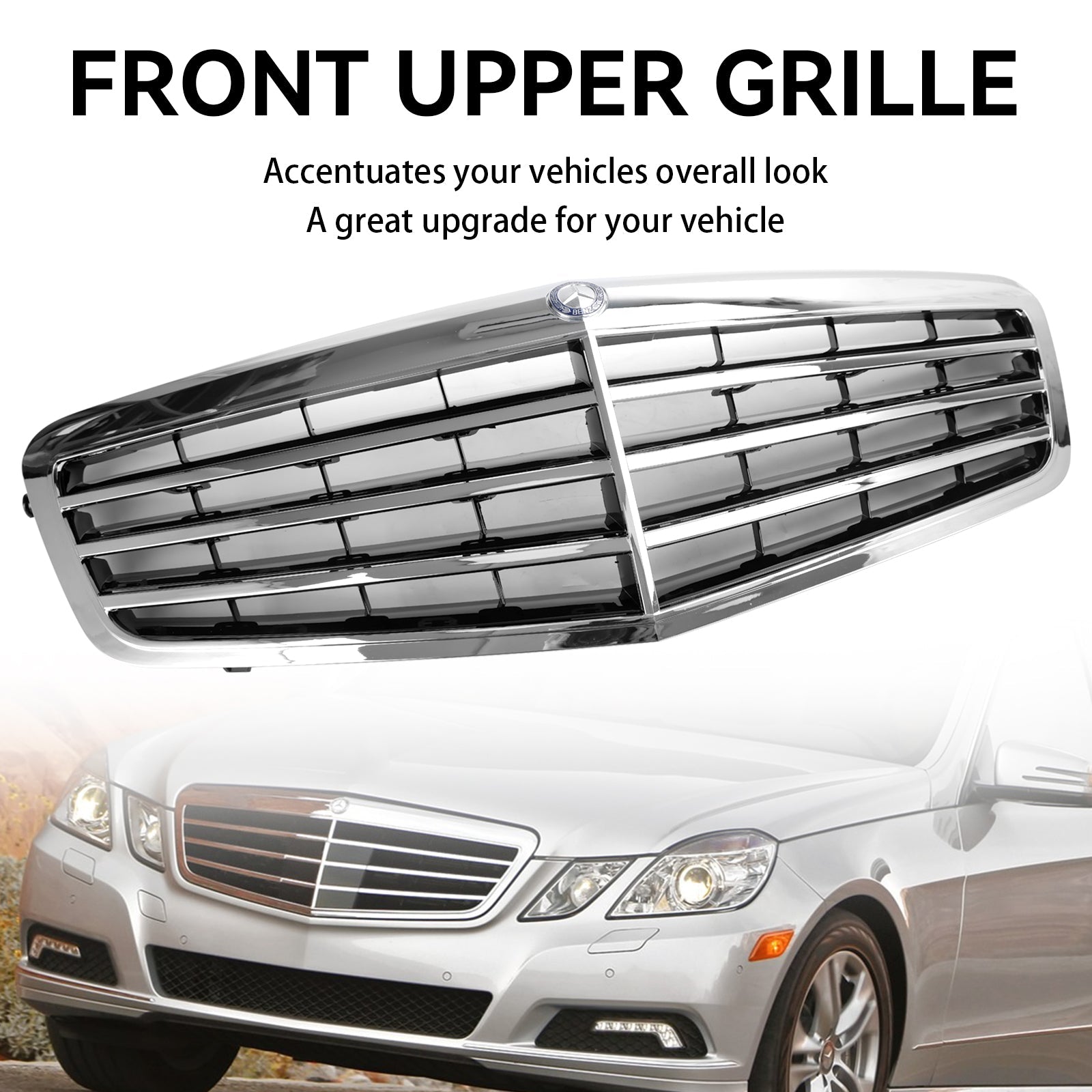 2010 2011 2012 2013 Mercedes-Benz E Class W212 E350 E550 Chrome Front Grill Grille