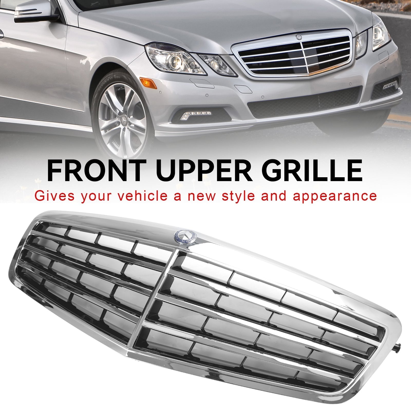 2010 2011 2012 2013 Mercedes-Benz E Class W212 E350 E550 Chrome Front Grill Grille