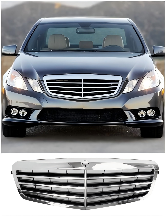 2010 2011 2012 2013 Mercedes-Benz E Class W212 E350 E550 Chrome Front Grill Grille