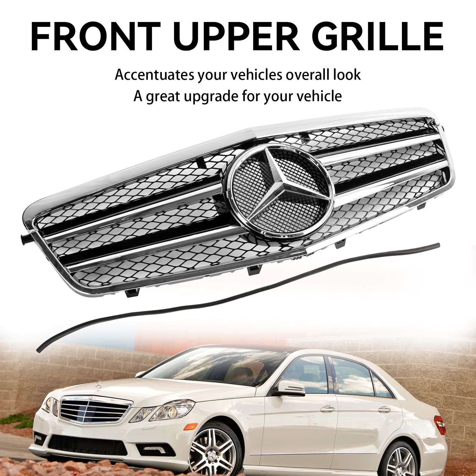 09.2009-02.2013 Mercedes-Benz E-Class W212 E200 E220 E350 E550 Front Bumper Grill Grille Chrome