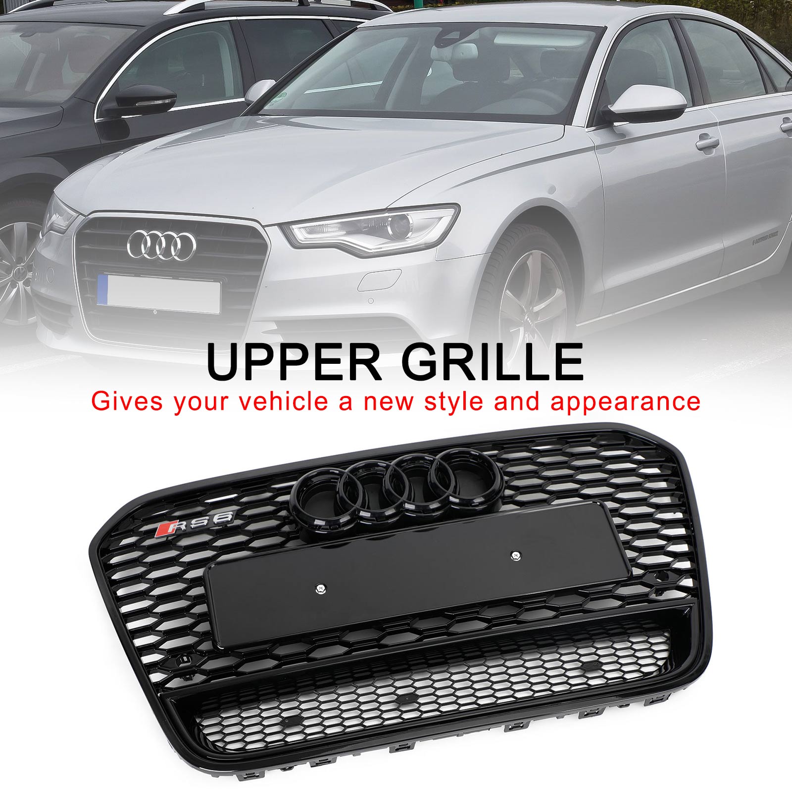 2012 2013 2014 2015 Audi A6 S6 C7 RS6 Style Front Mesh Honeycomb Grille Grill