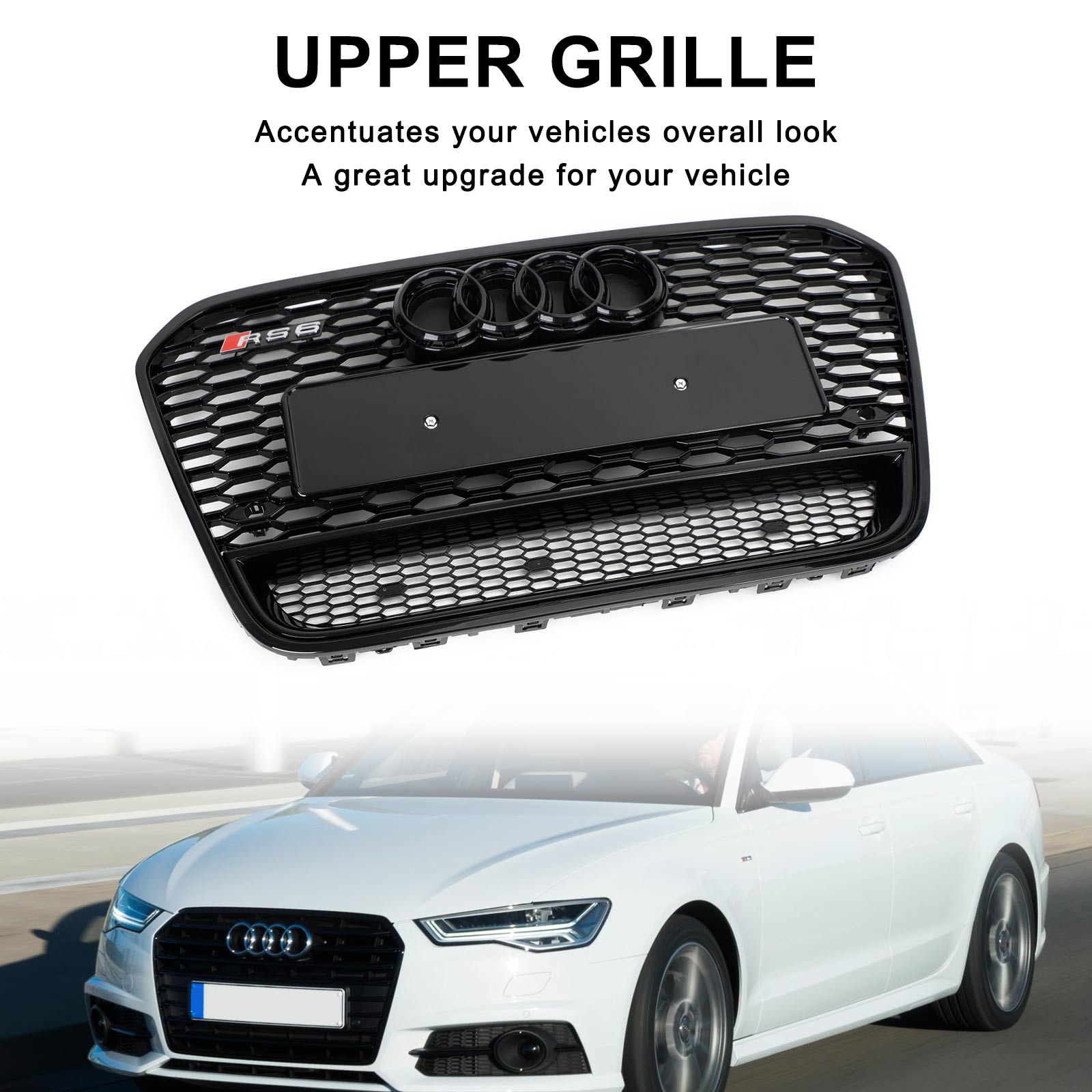 2012 2013 2014 2015 Audi A6 S6 C7 RS6 Style Front Mesh Honeycomb Grille Grill