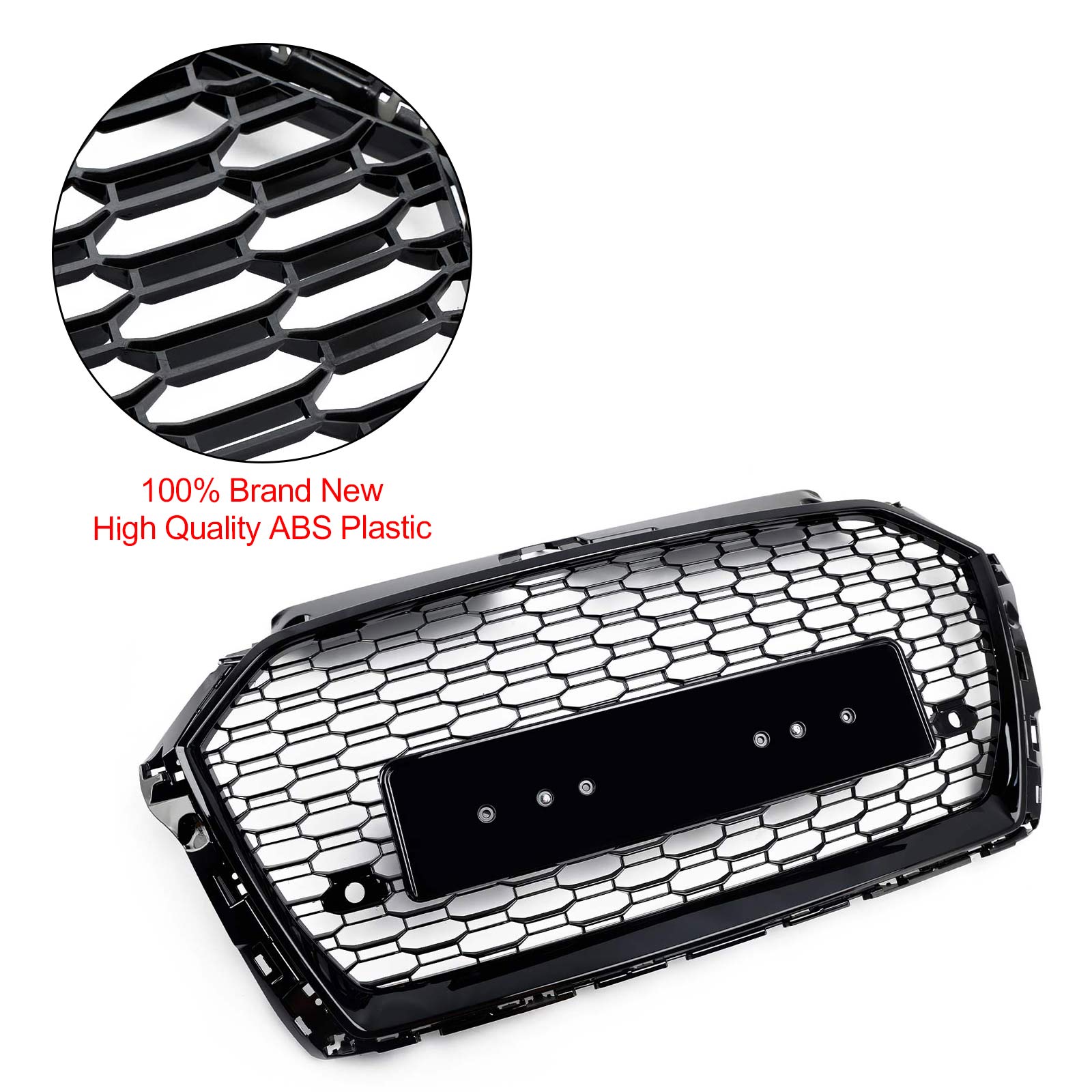 2013-2017 Audi Q5 Chrome/Black Front Honeycomb Bumper Grille Grill