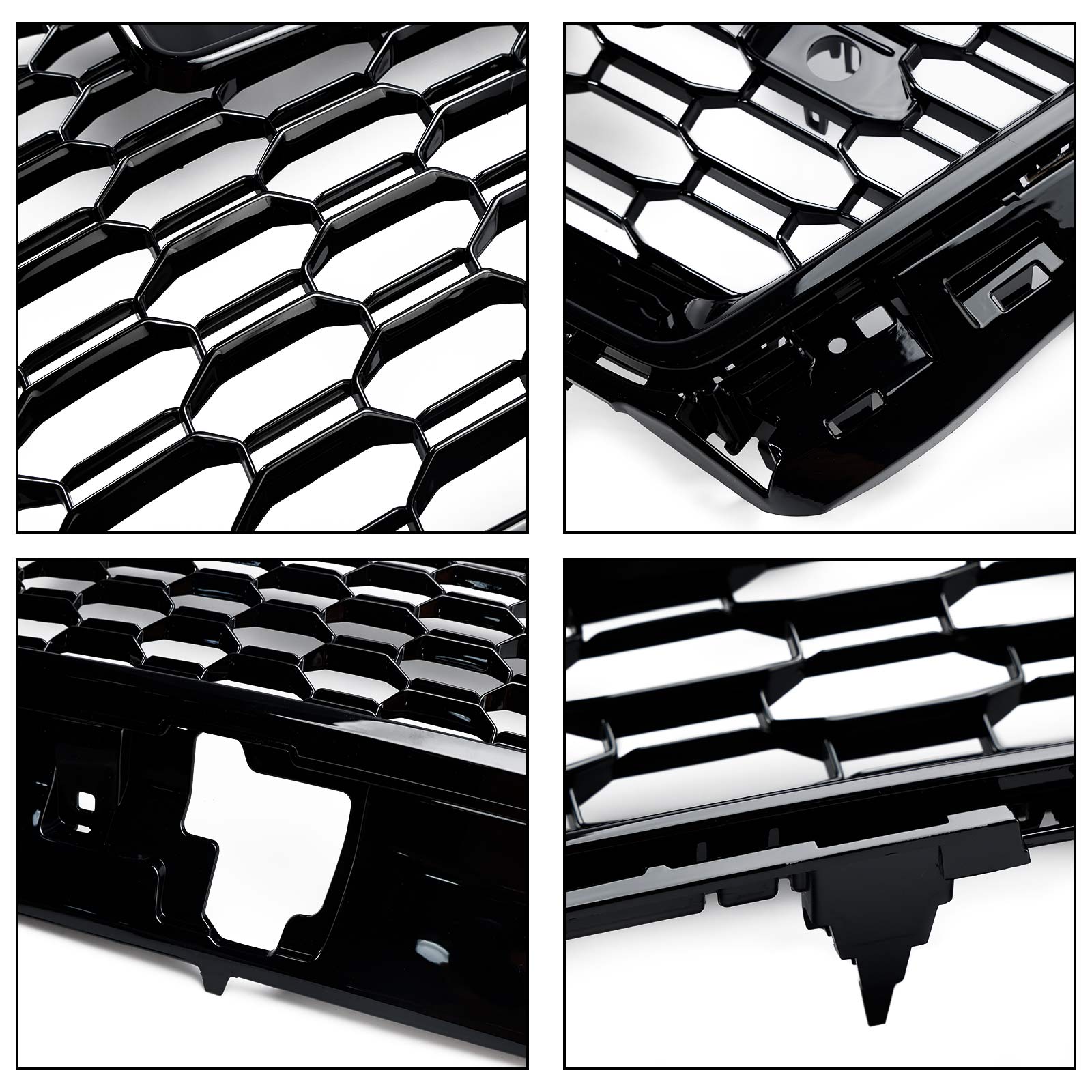 2013-2017 Audi Q5 Chrome/Black Front Honeycomb Bumper Grille Grill