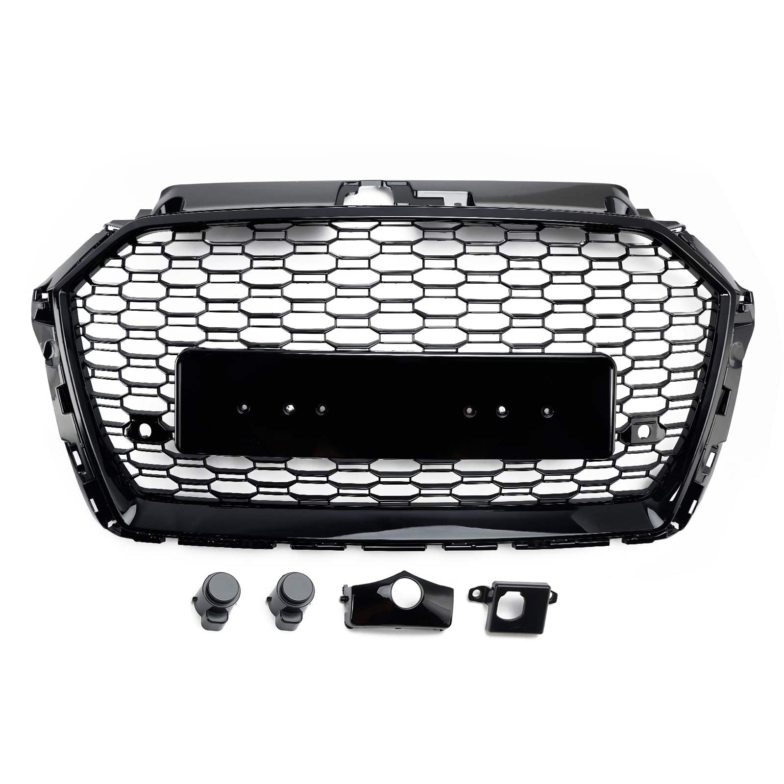 2017 2018 2019 Audi A3 8V RS3 Style Honeycomb Mesh Front Bumper Grille Black