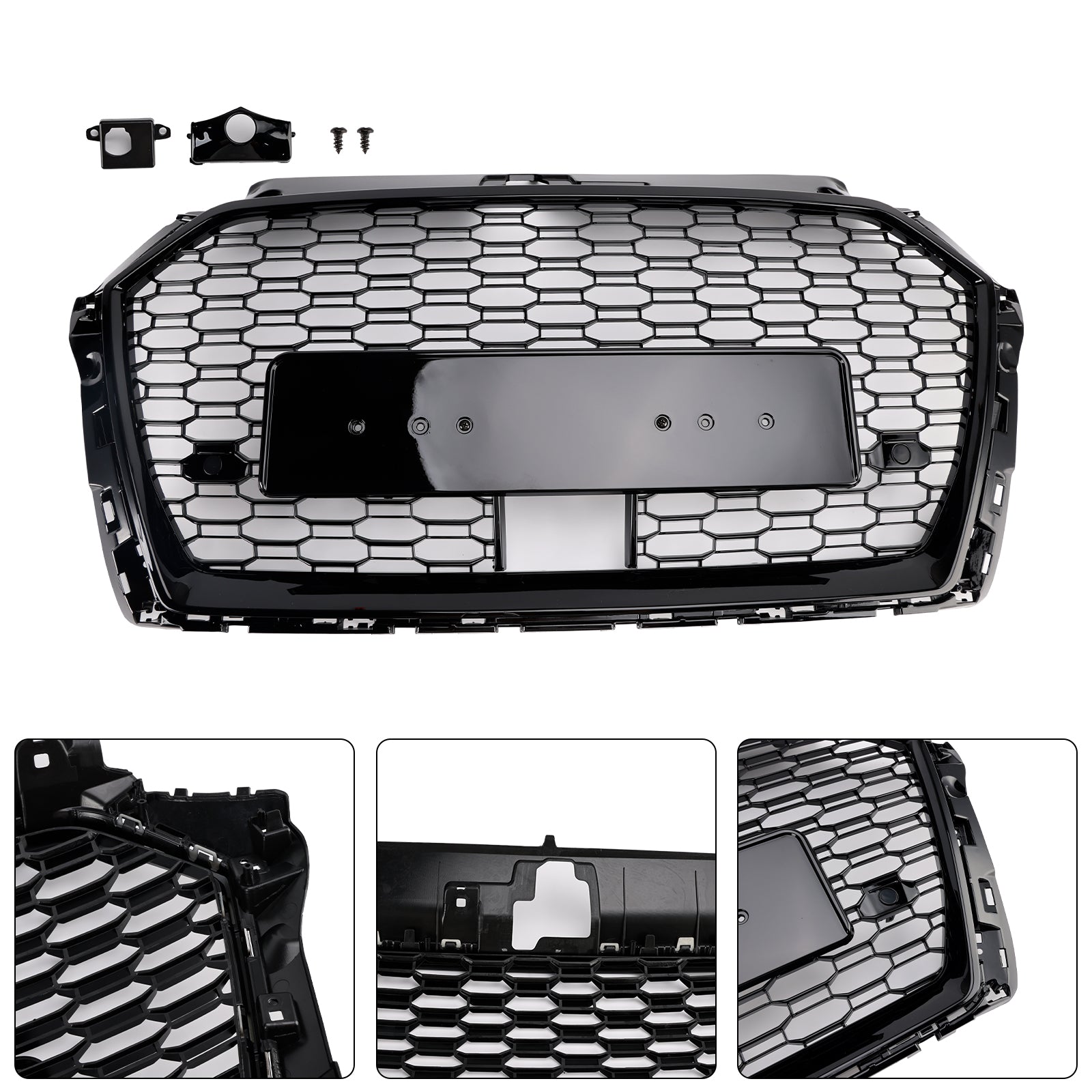 Direct Replacement ABS Plastic Front Grille for 2017-2019 Audi A3 S3 with ACC