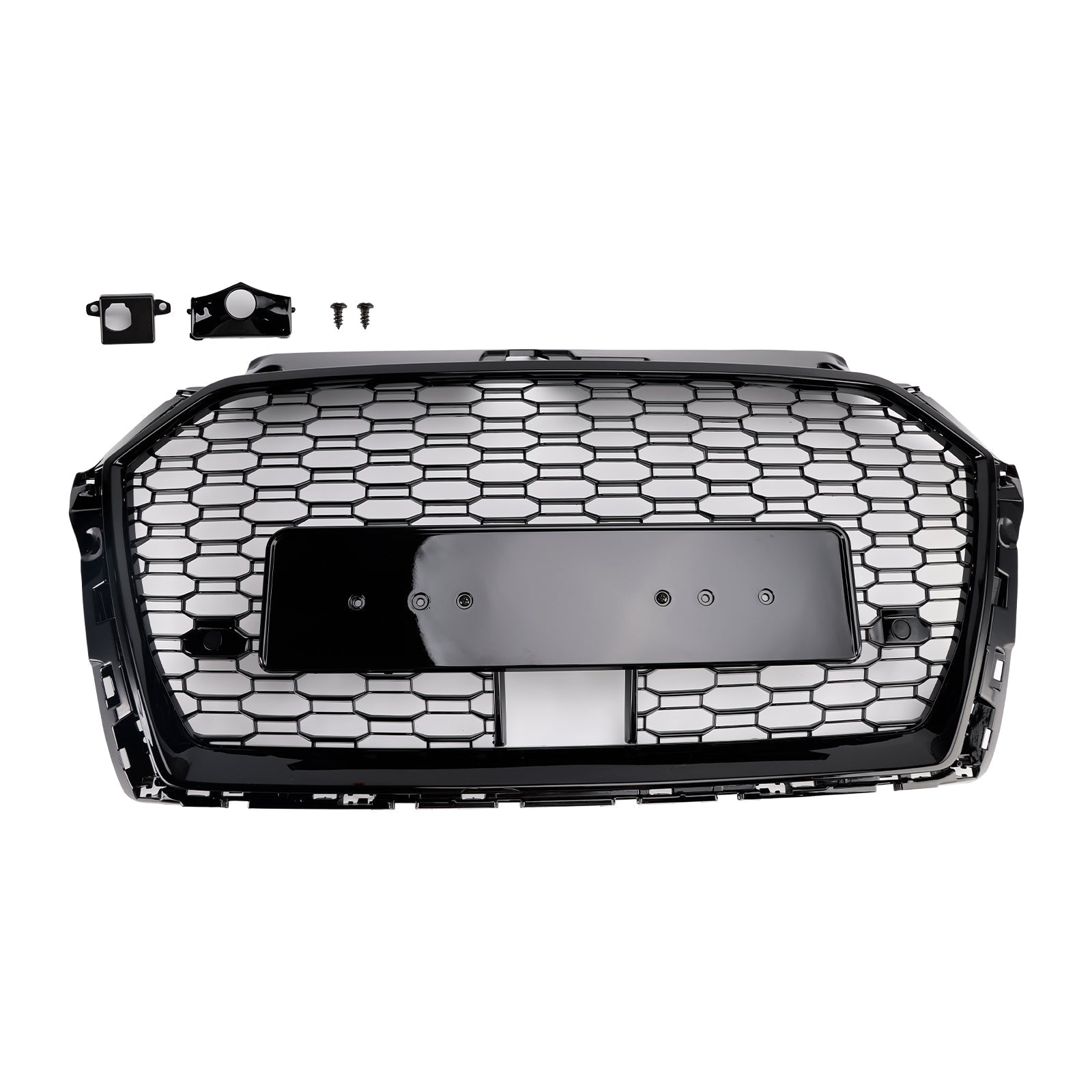 2017-2019 Audi A3 S3 W/ACC RS3 Style Honeycomb Front Grille Grill Black