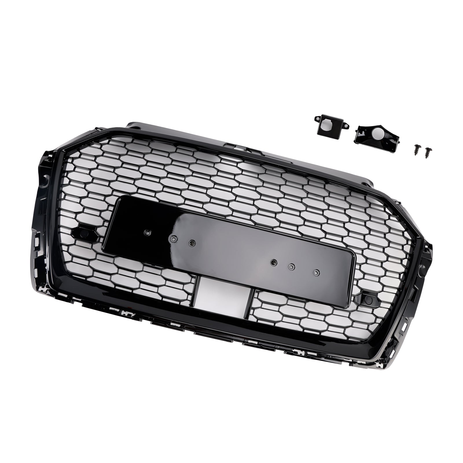 2017-2019 Audi A3 S3 W/ACC RS3 Style Honeycomb Front Grille Grill Black