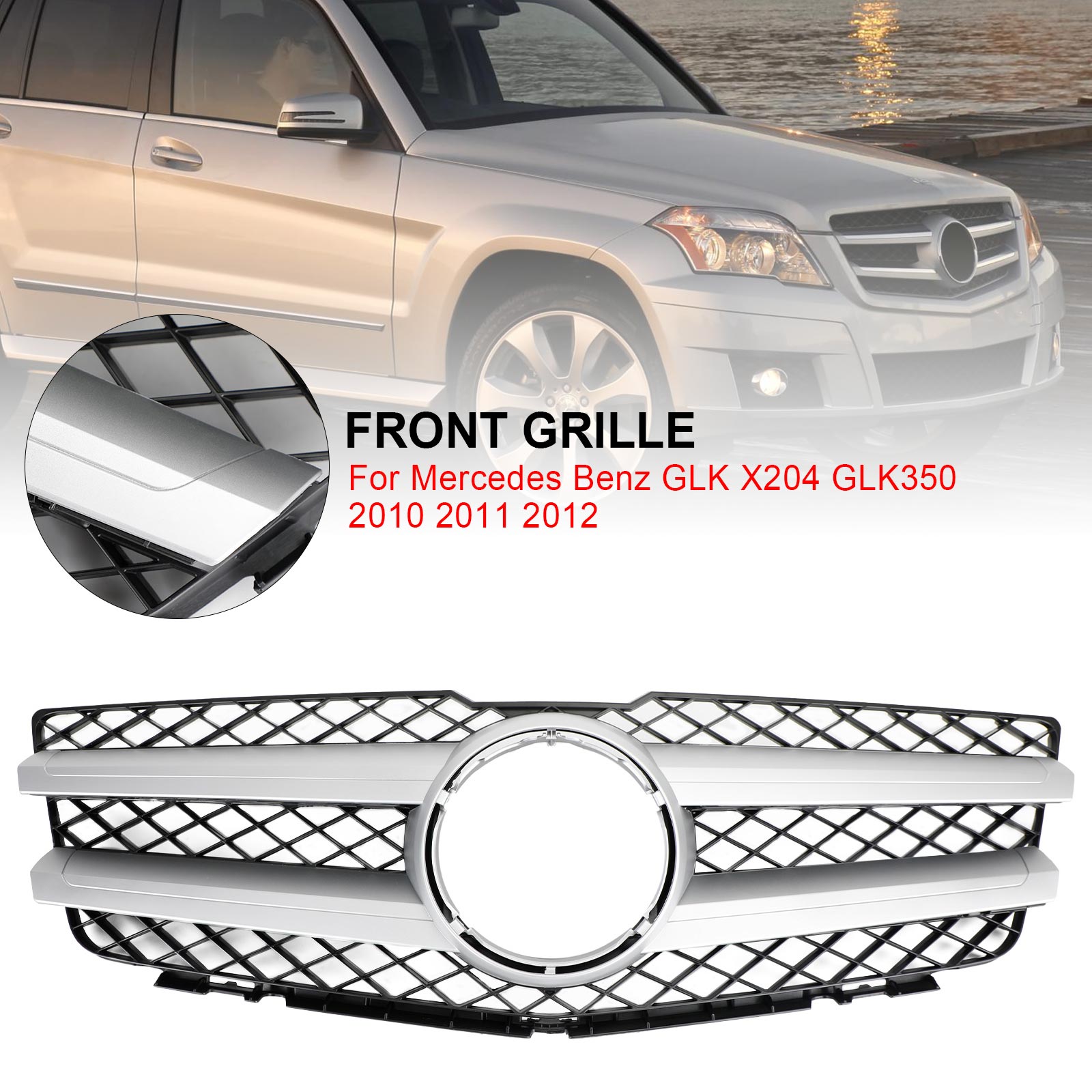 2010 2011 2012 Mercedes Benz GLK X204 GLK350 Front Hood Bumper Grill Grille 2048800283