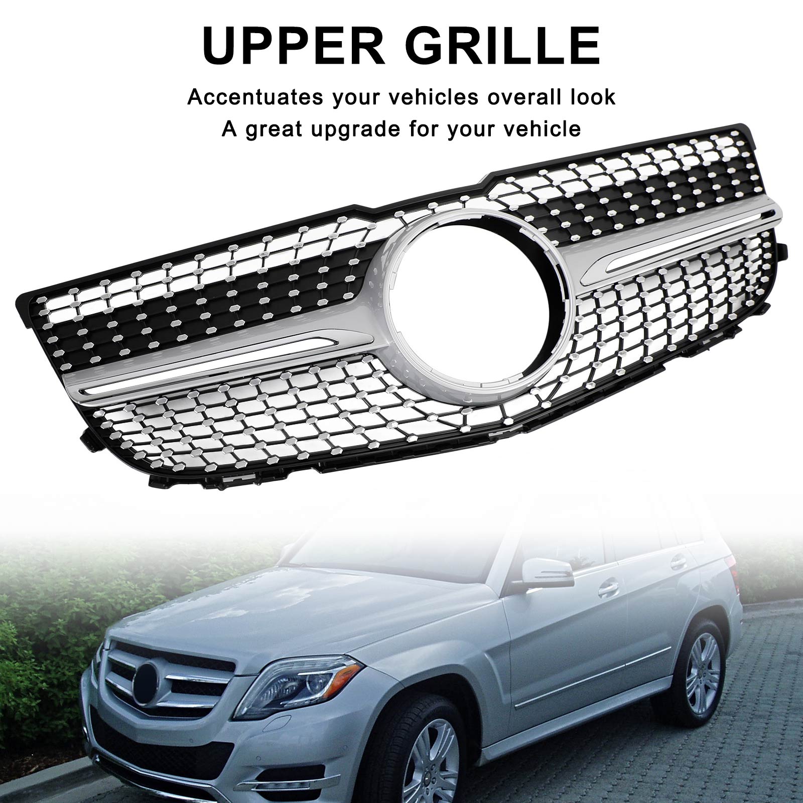 2013-2015 Mercedes Benz X204 GLK-Class Front Bumper Grille Grill Diamond