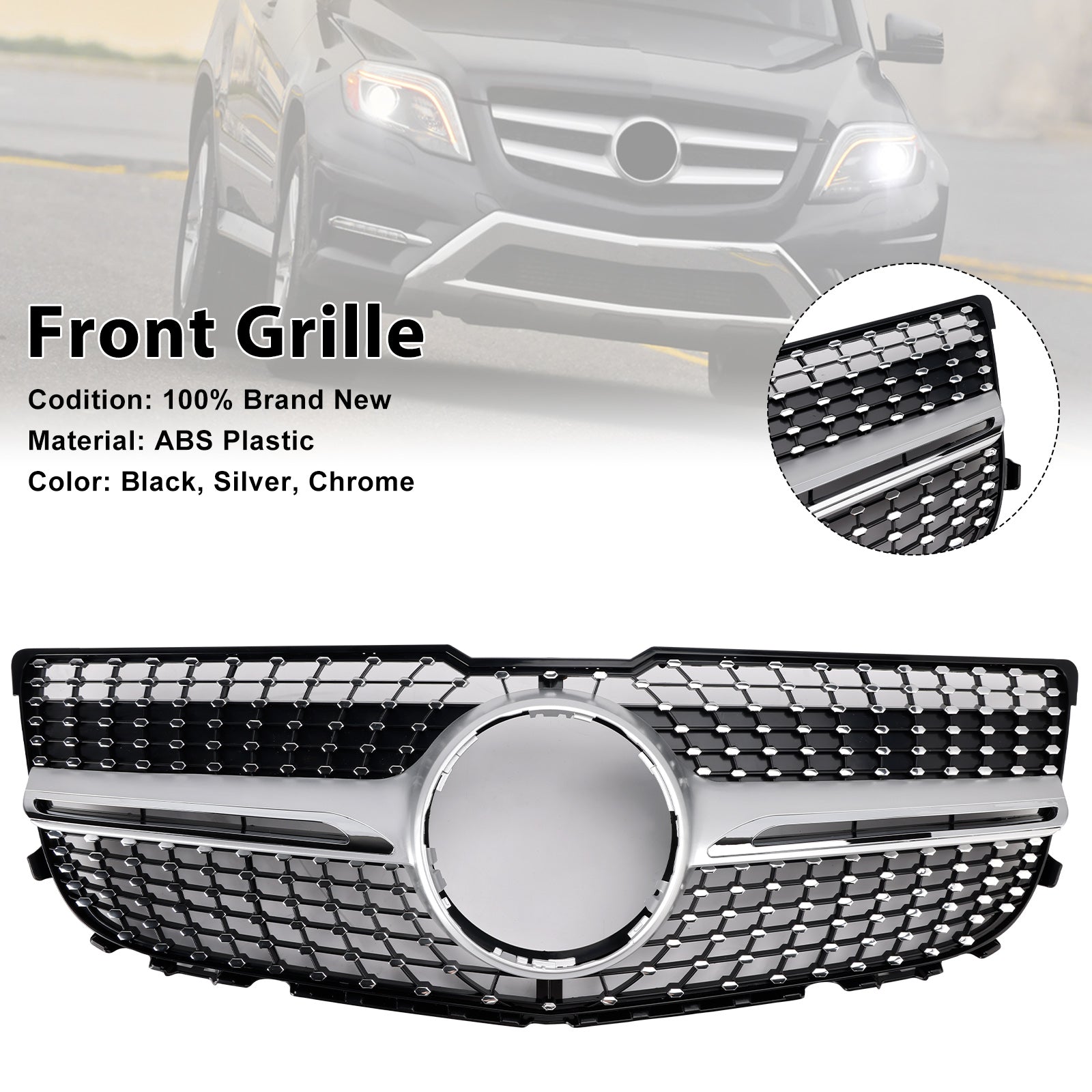 2013-2015 MERCEDES-BENZ X204 GLK-CLASS GLK250 GLK300 GLK350 Front Bumper Grill Grille Diamond