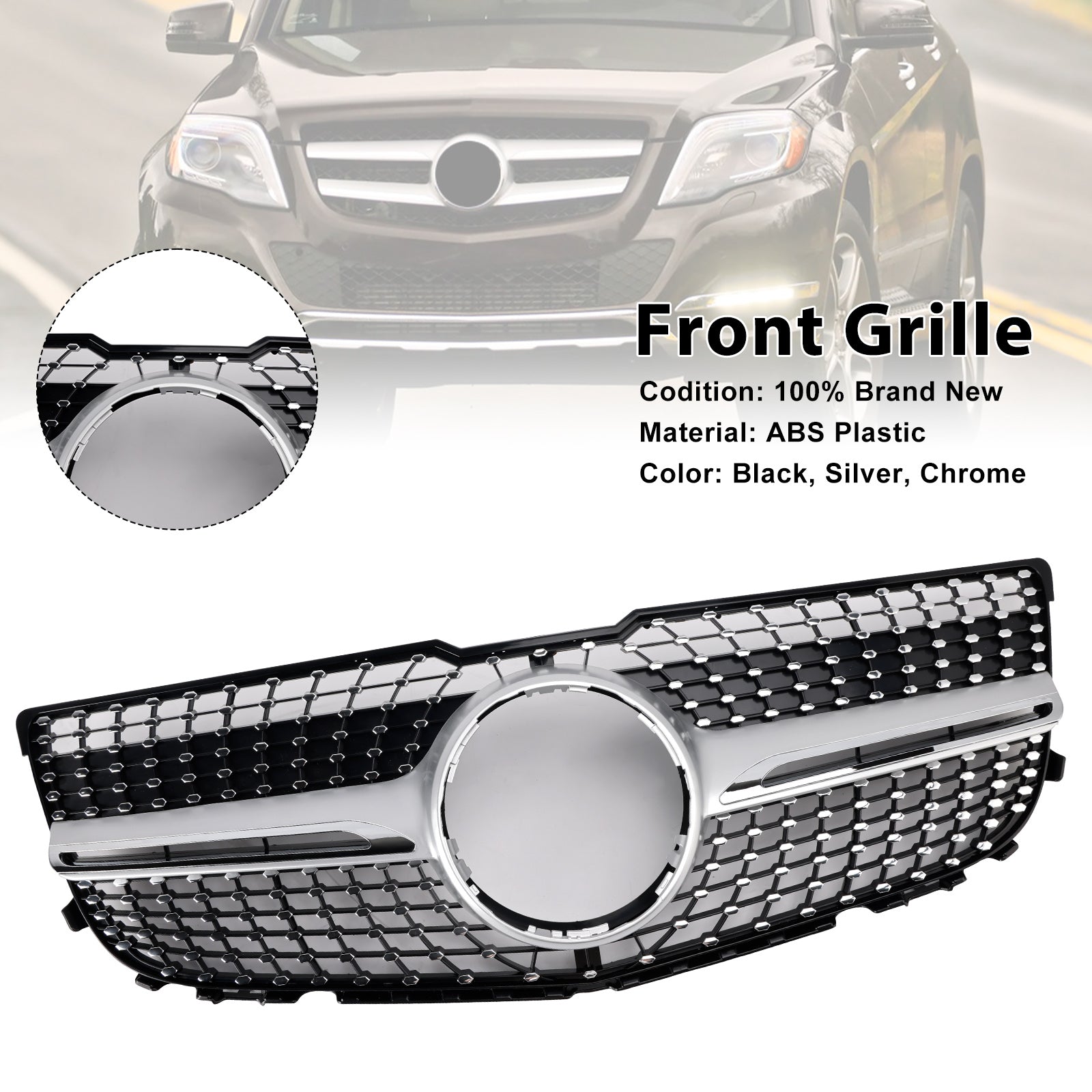 2012-2015 MERCEDES-BENZ GLK300 BASE SPORT UTILITY 4-DOOR Front Bumper Grill Grille Diamond
