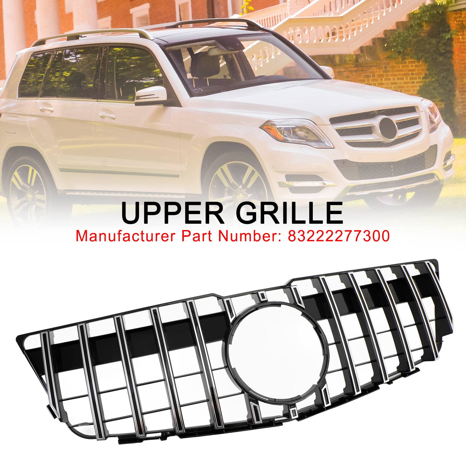 2008-2012 Mercedes-Benz GLK X204 Front Bumper Upper Grill Grille GT Style 83222277300