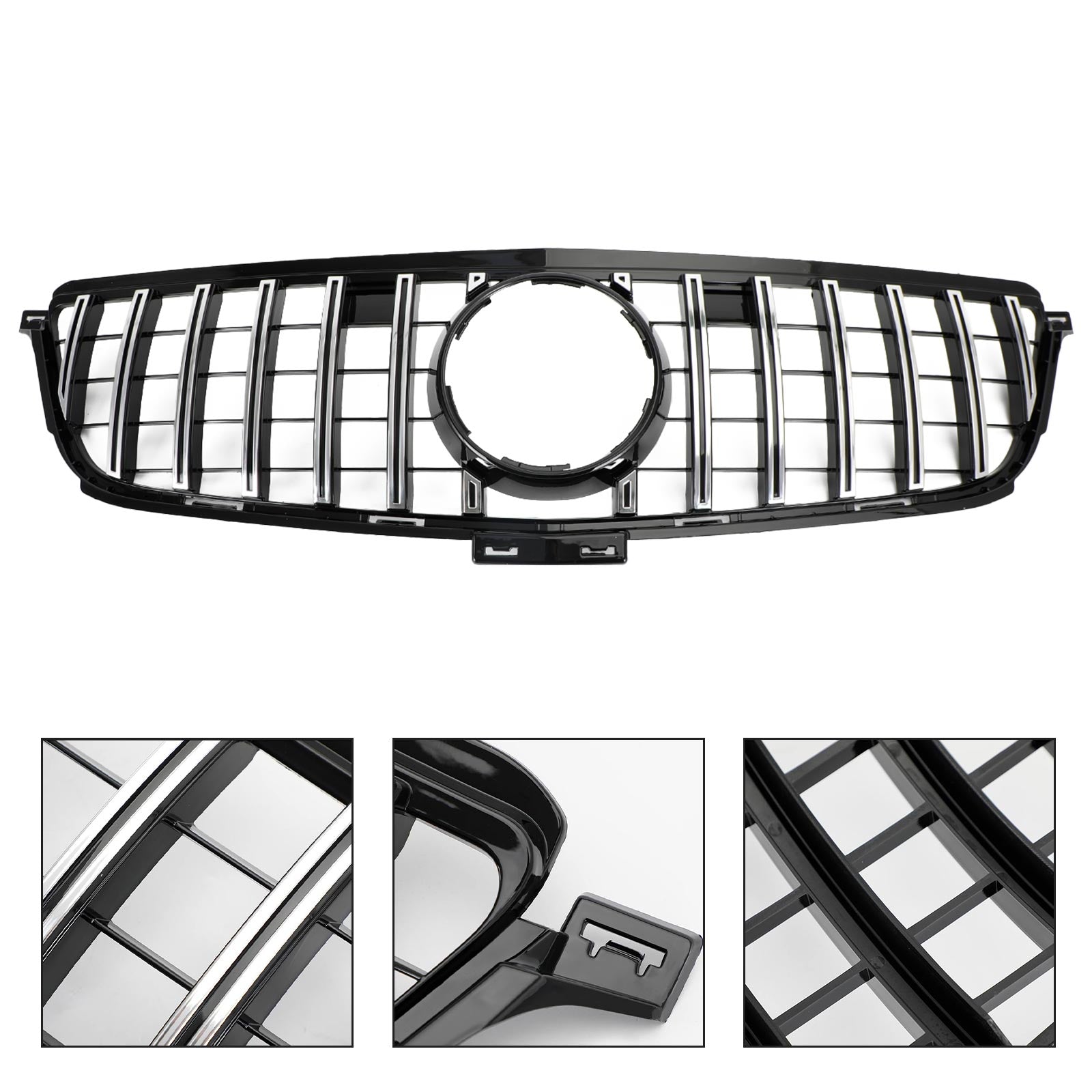 2012 2013 2014 2015 Mercedes Benz W166 ML350 400 550 GTR Style Front Grille Grill Chrome Black