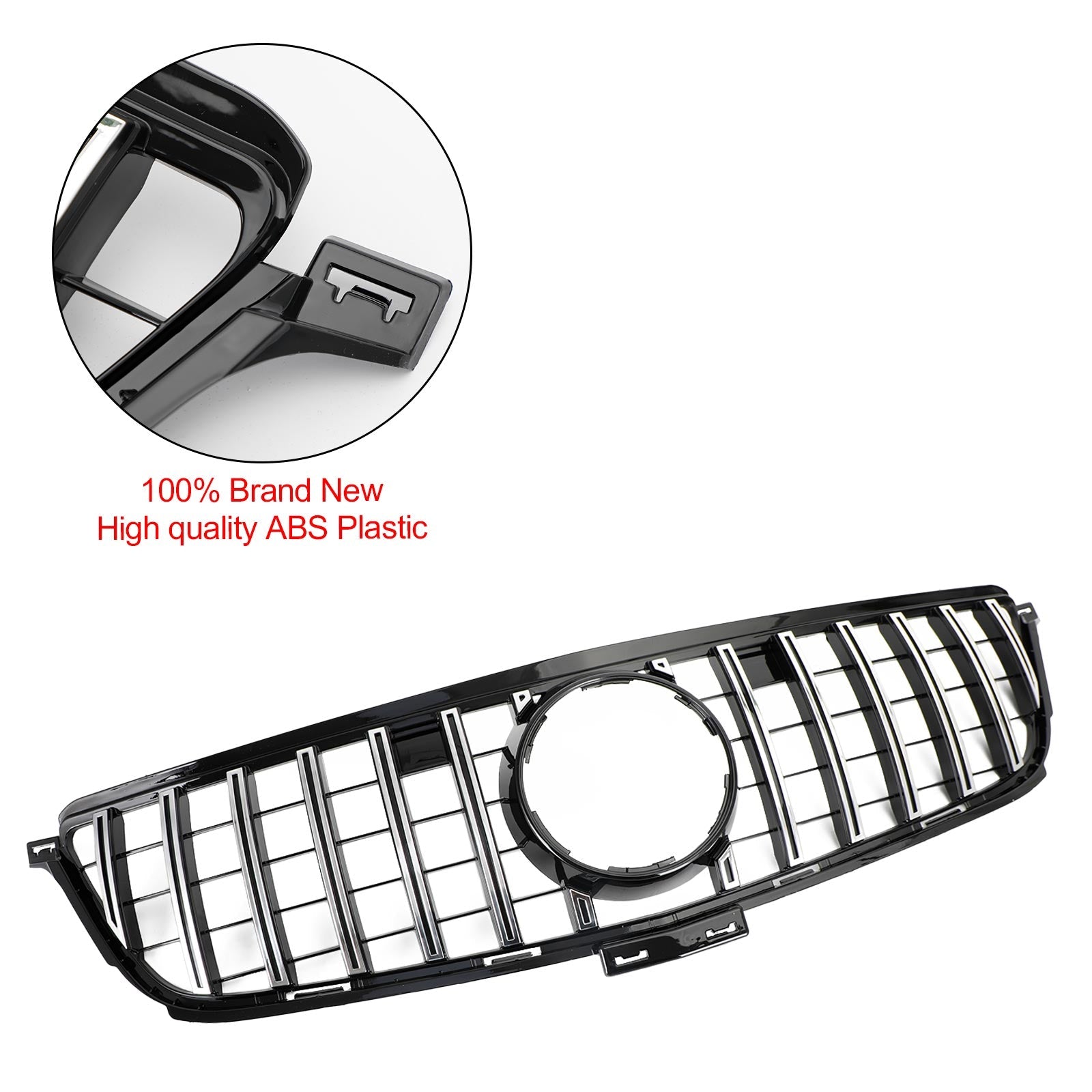 2012-2015 Mercedes Benz W166 ML350 400 550 GTR Style Front Grille Grill Chrome Black