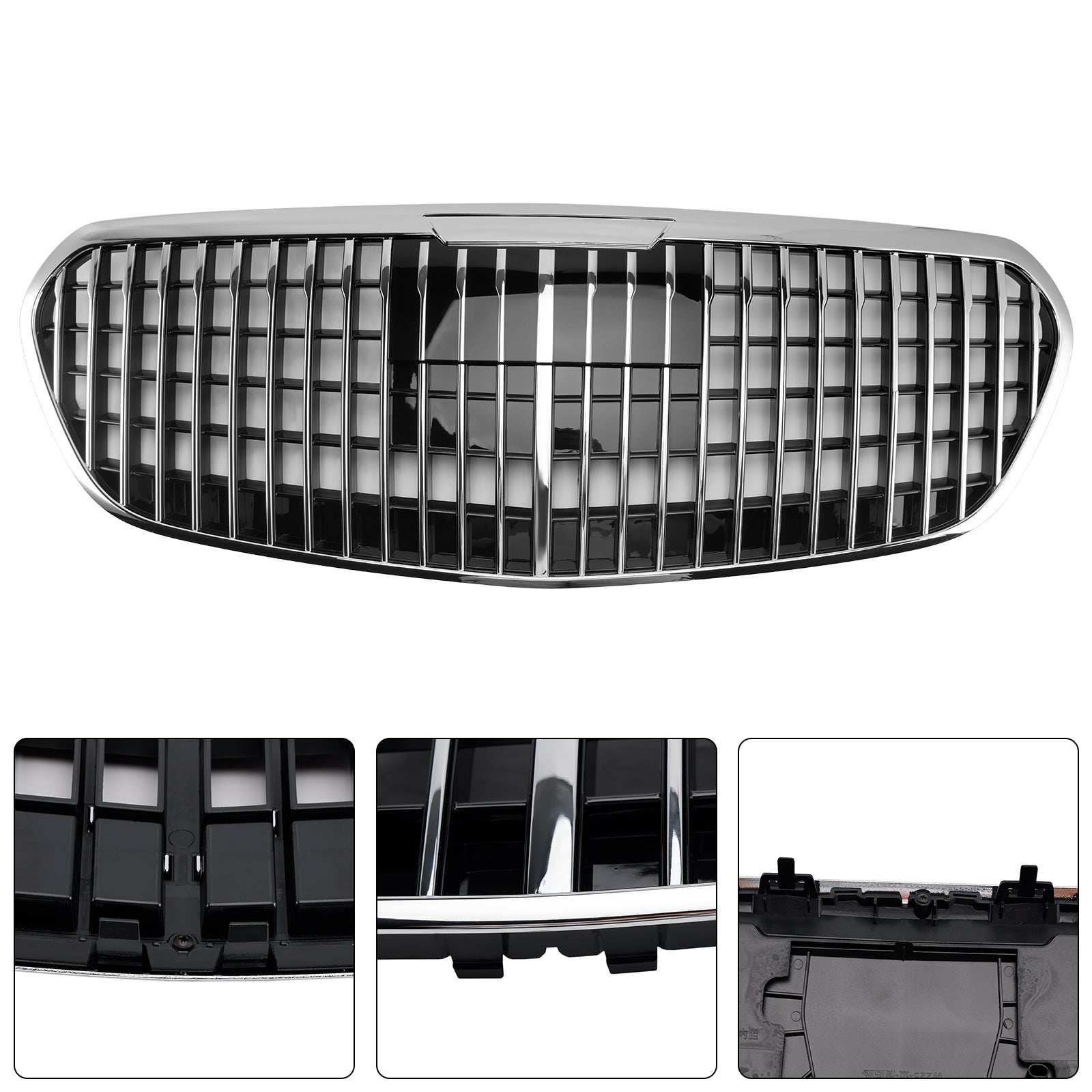 2021-2023 Mercedes Benz S Class W223 S480 S580 S680 + Chrome Front Bumper Grille Grill with ACC