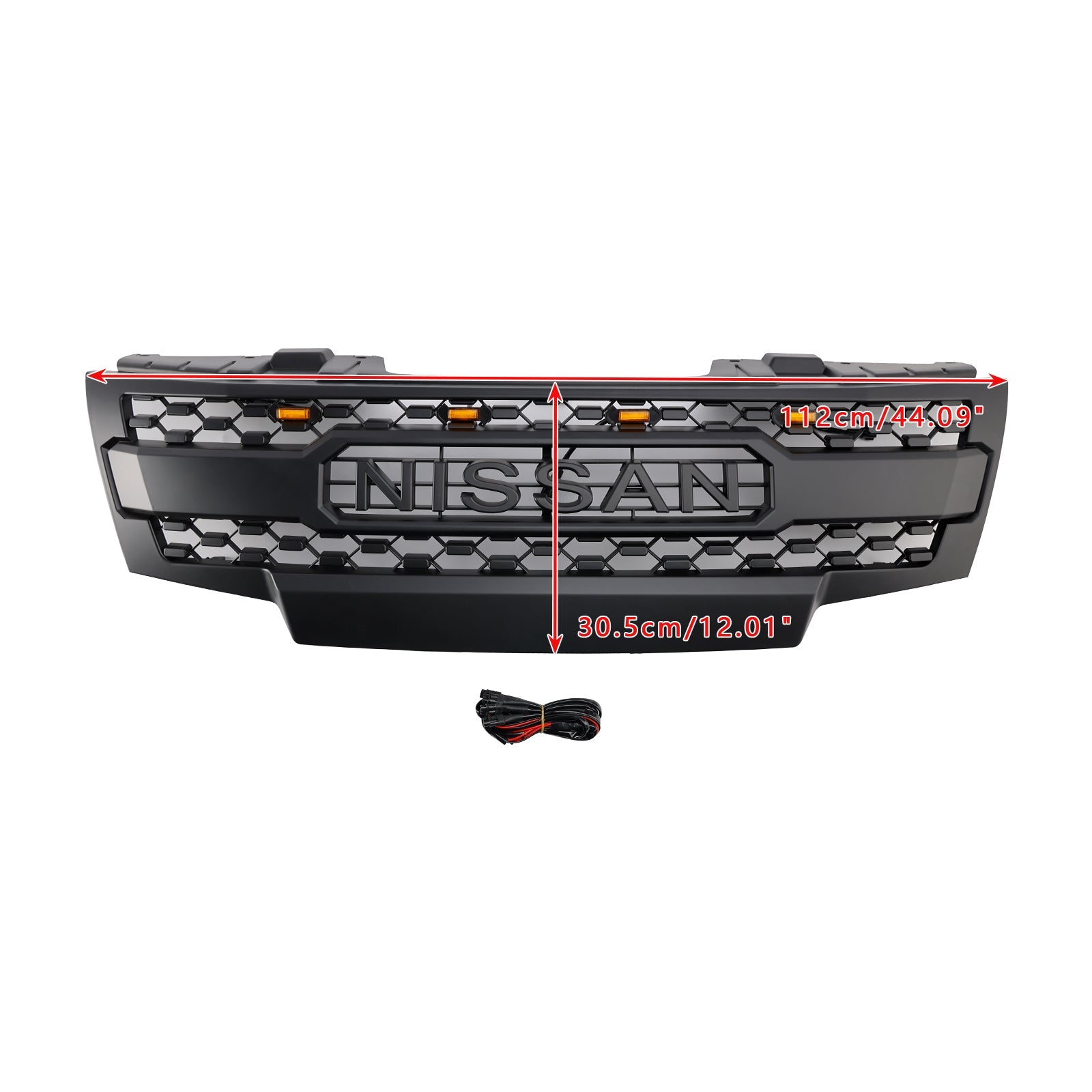2009-2019 Nissan Frontier W/Led Lights Black Front Bumper Grill Grille