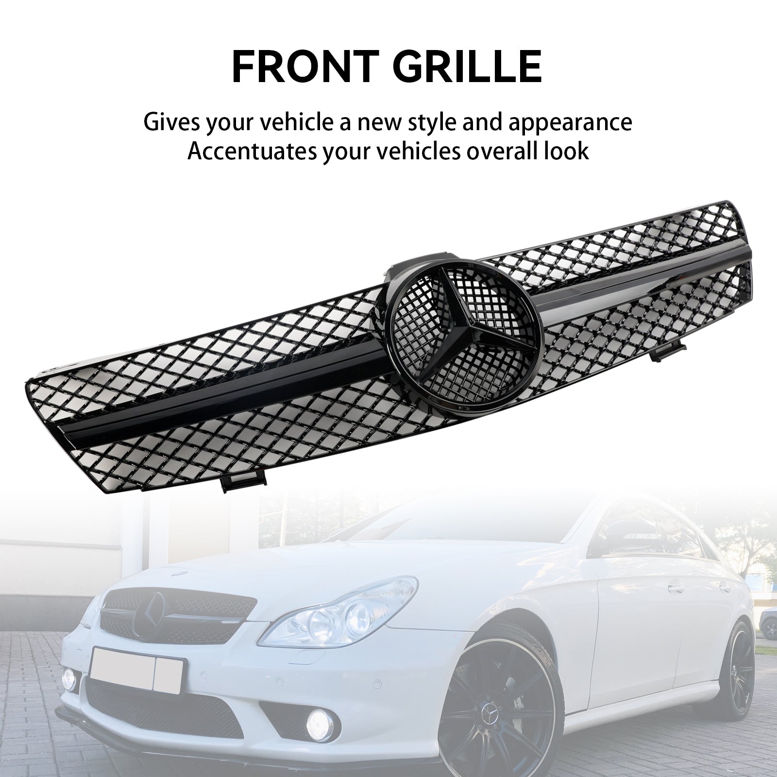 2004 2005 2006 2007 2008 CLS-Class W219 C219 CLS280 CLS320 CLS350 Mercedes Benz Front Bumper Grille Grill