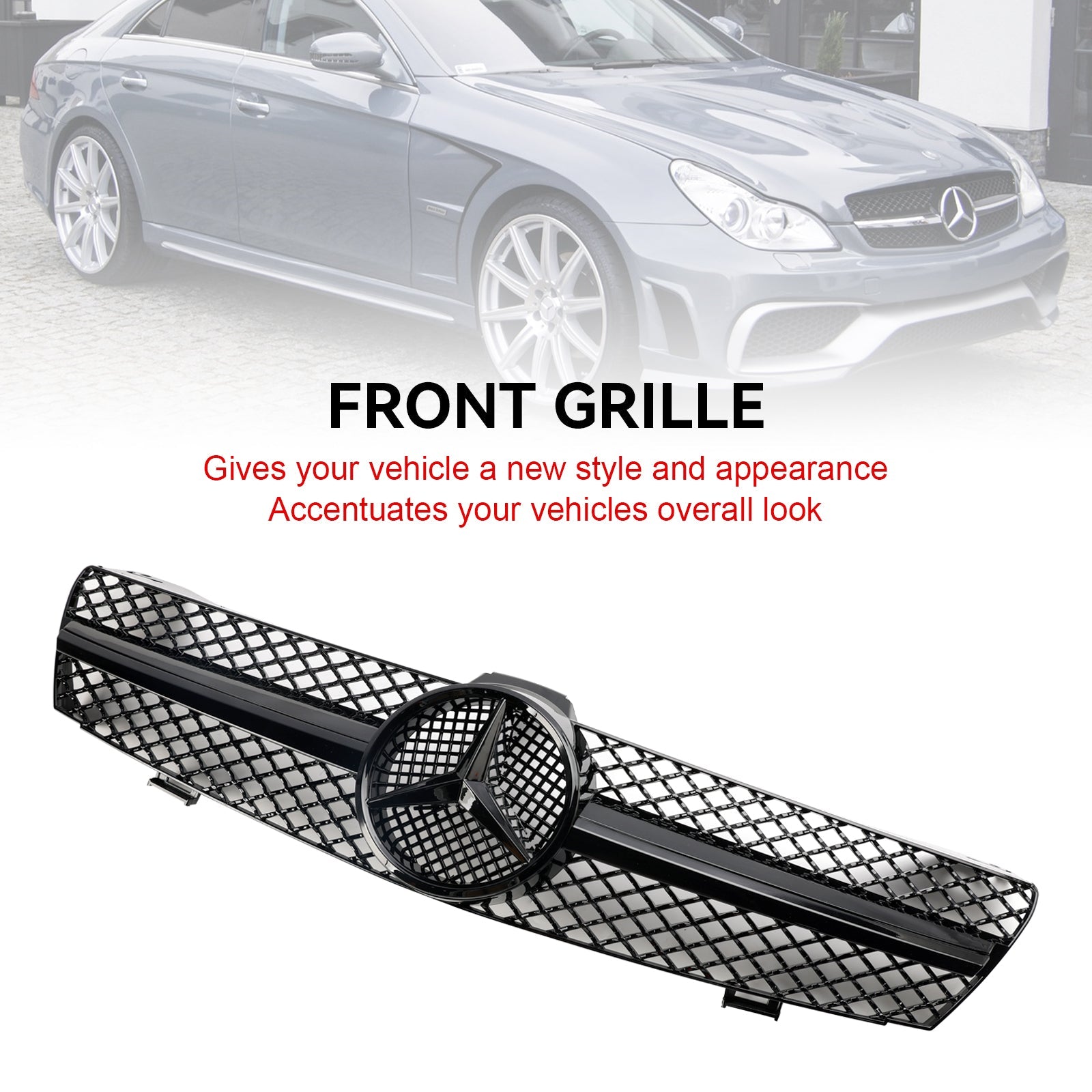 2004 2005 2006 2007 2008 CLS-Class W219 C219 CLS280 CLS320 CLS350 Mercedes Benz Front Bumper Grille Grill