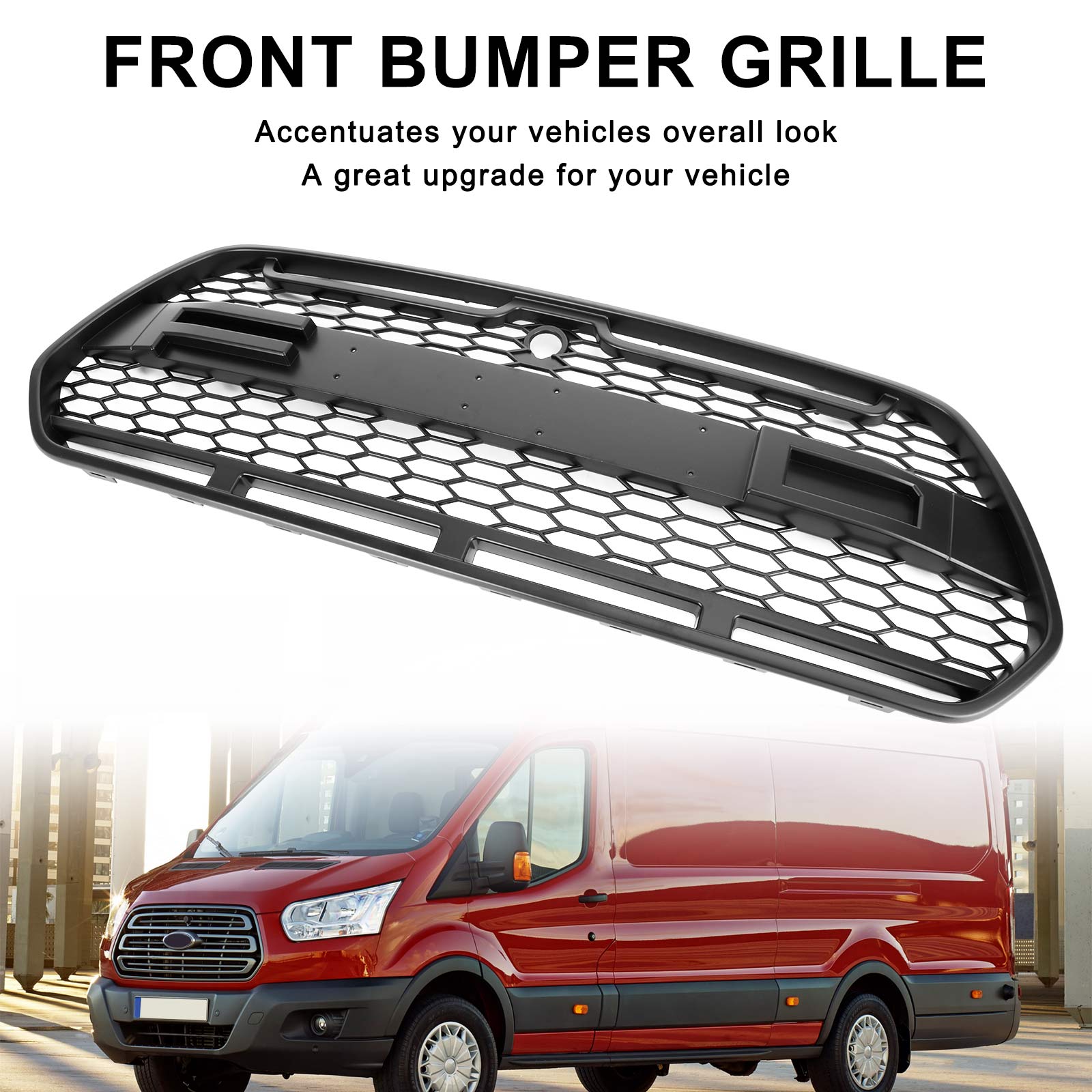 2015-2018 Raptor Matte Black Front Bumper Grille Grill Fit for Ford Transit MK8