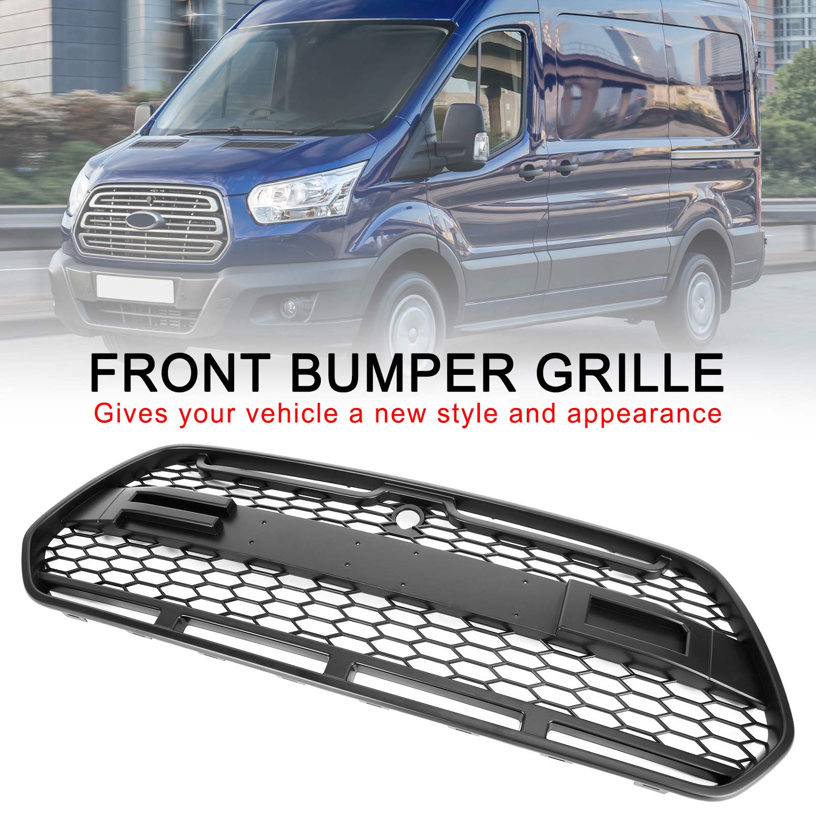 2015-2018 Raptor Matte Black Front Bumper Grille Grill Fit for Ford Transit MK8