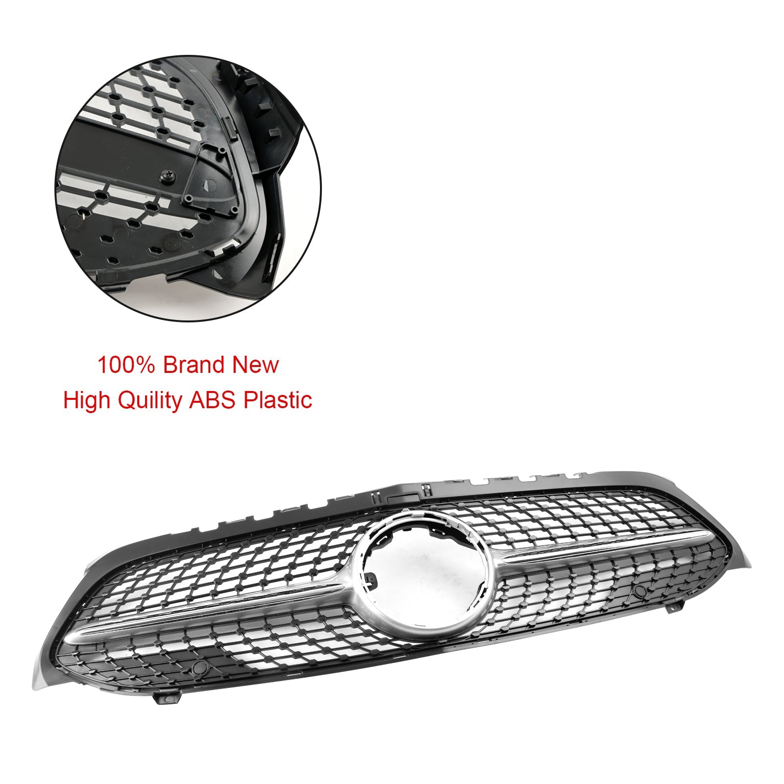 2019-2023 Benz A-Class W177 Diamond Front Bumper Grill Grille Black