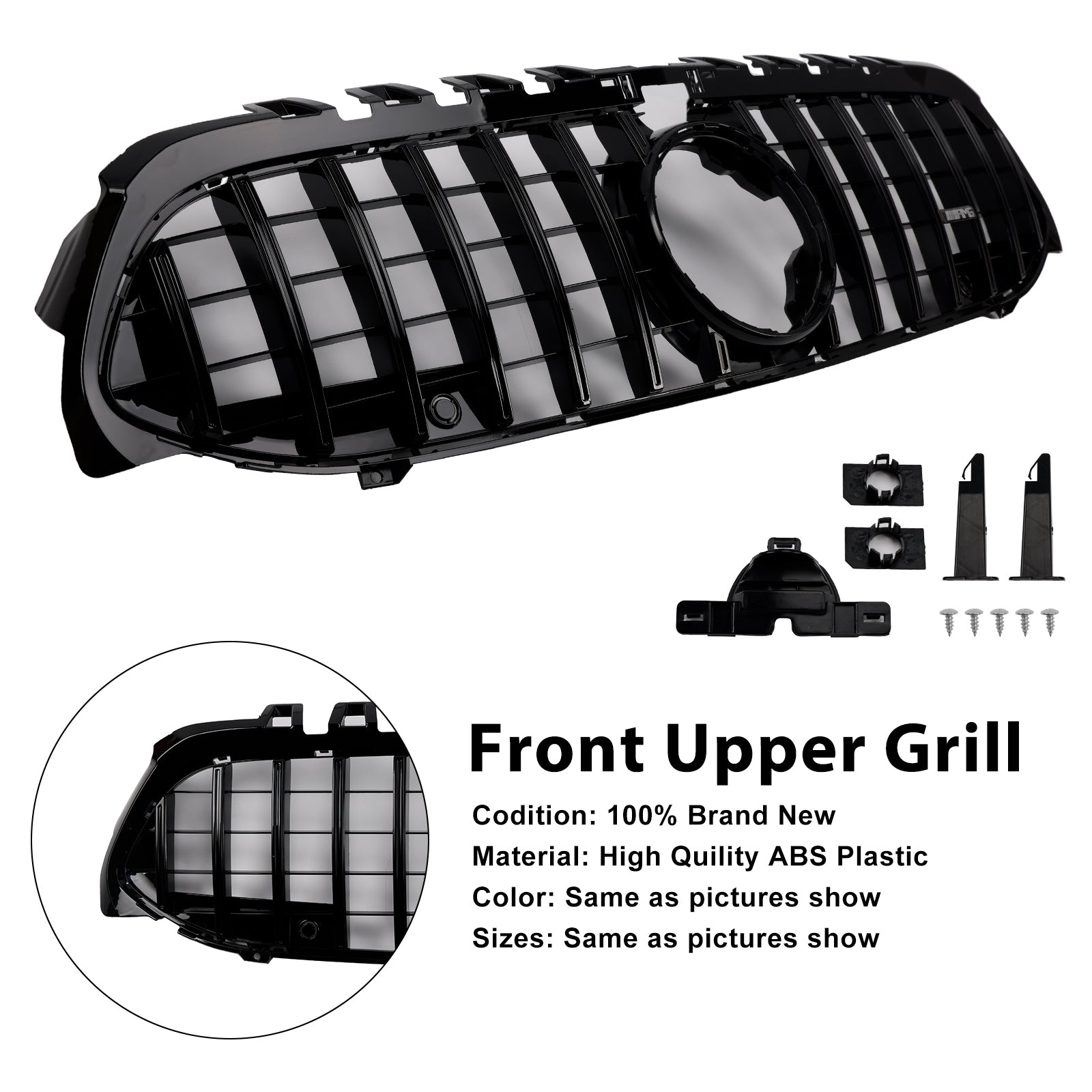 2019-2023 Mercedes Benz A-Class W177 GT-Style Front Bumper Grille Black