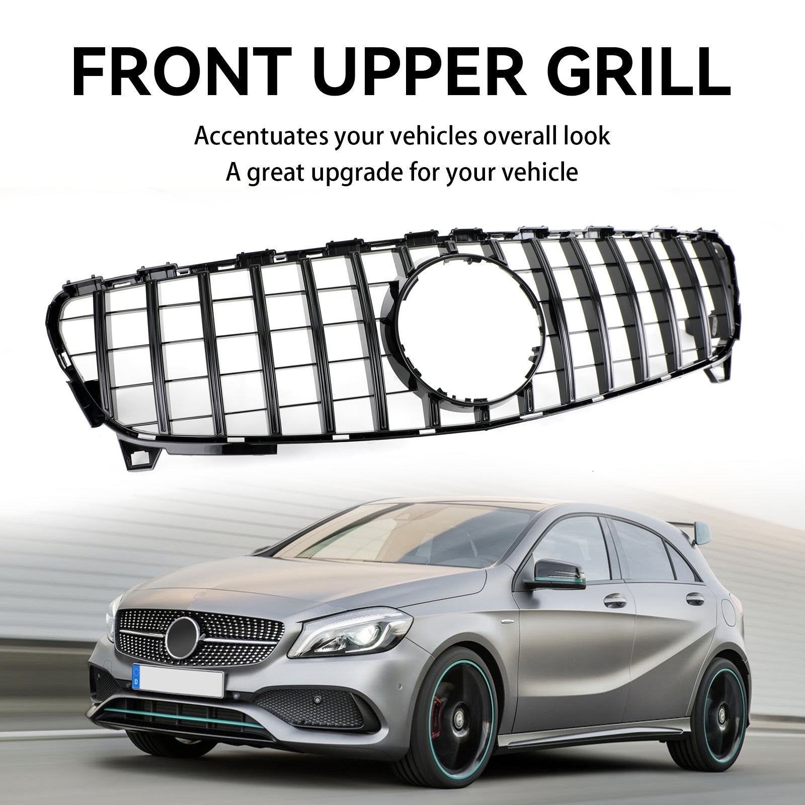 2016 2017 2018 A CLASS W176 MERCEDES BENZ GTR Style Front Bumper Grille Grill